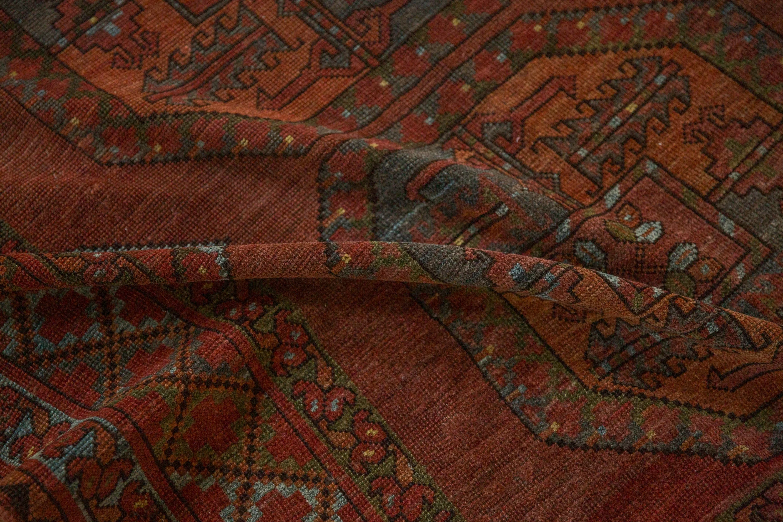 8.5x11 Vintage Distressed Ersari Carpet - Image 8
