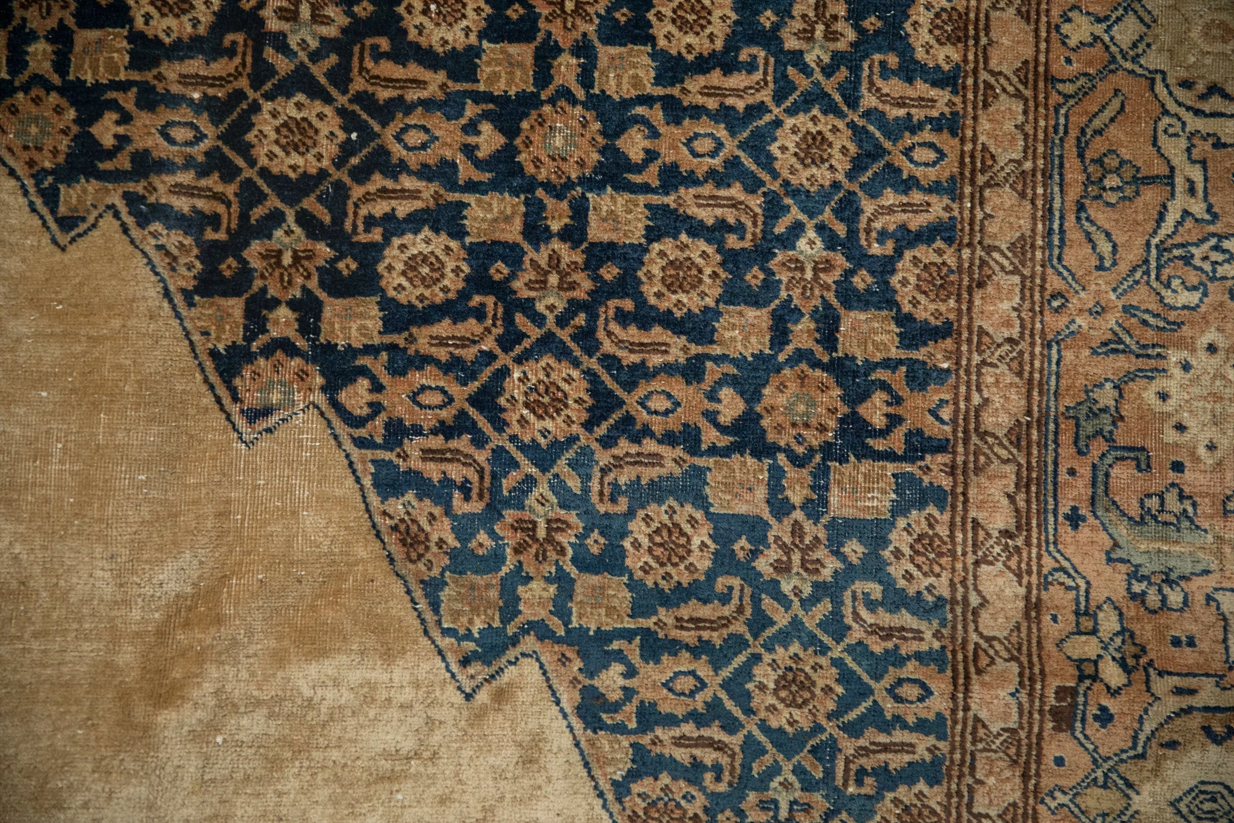 8.5x11 Vintage Distressed Tabriz Carpet - Image 3