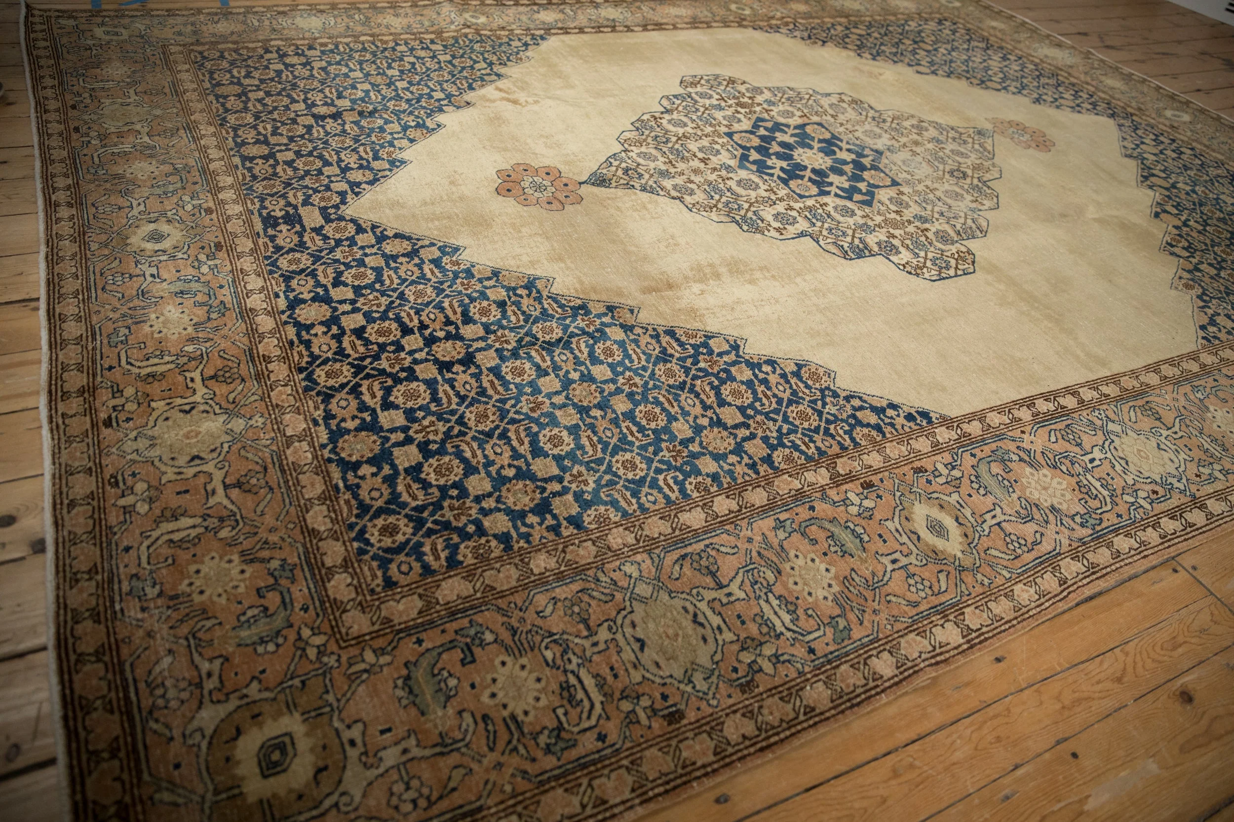 8.5x11 Vintage Distressed Tabriz Carpet - Image 6