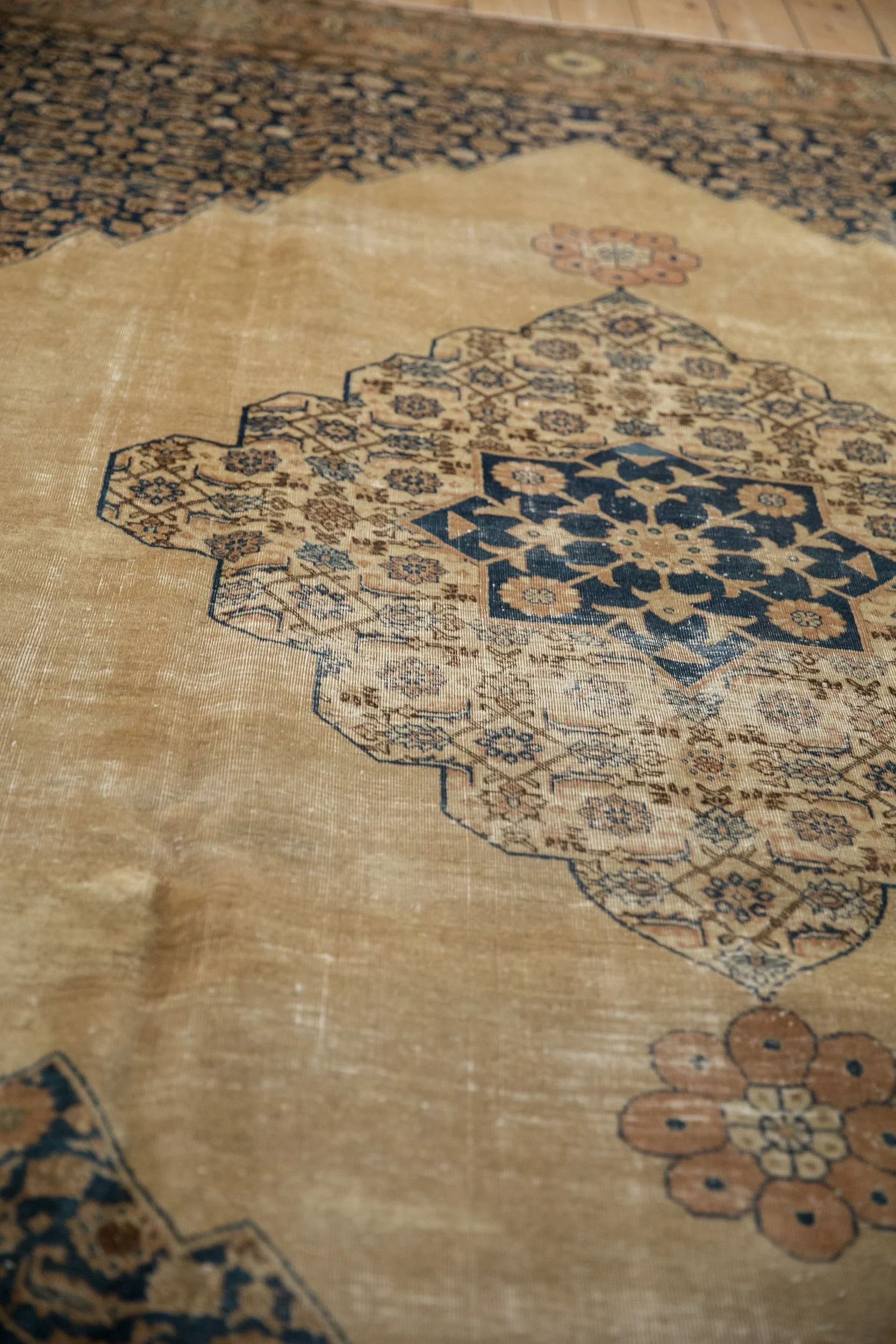 8.5x11 Vintage Distressed Tabriz Carpet - Image 8