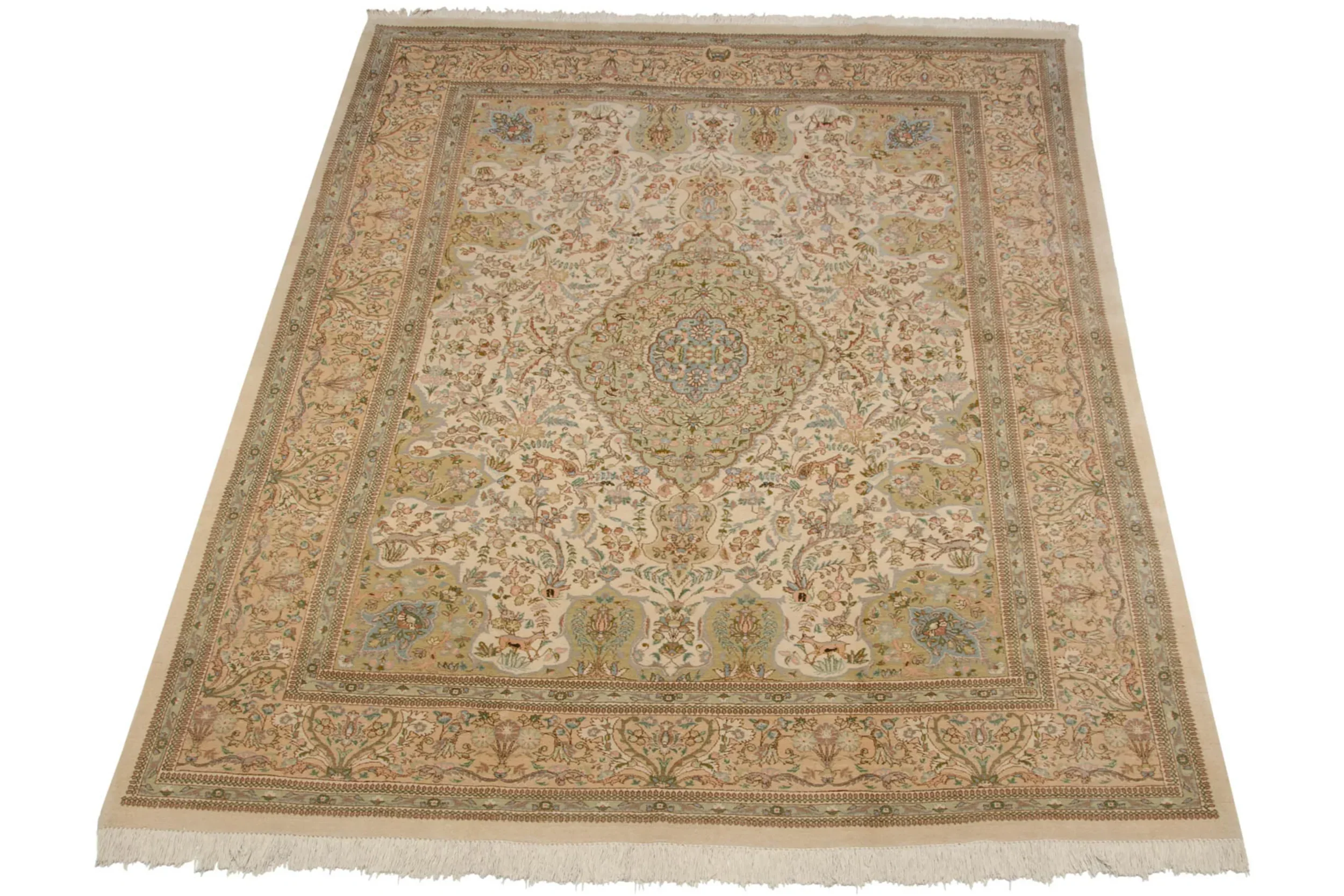 8.5x11 Vintage Tabriz Carpet - Image 7