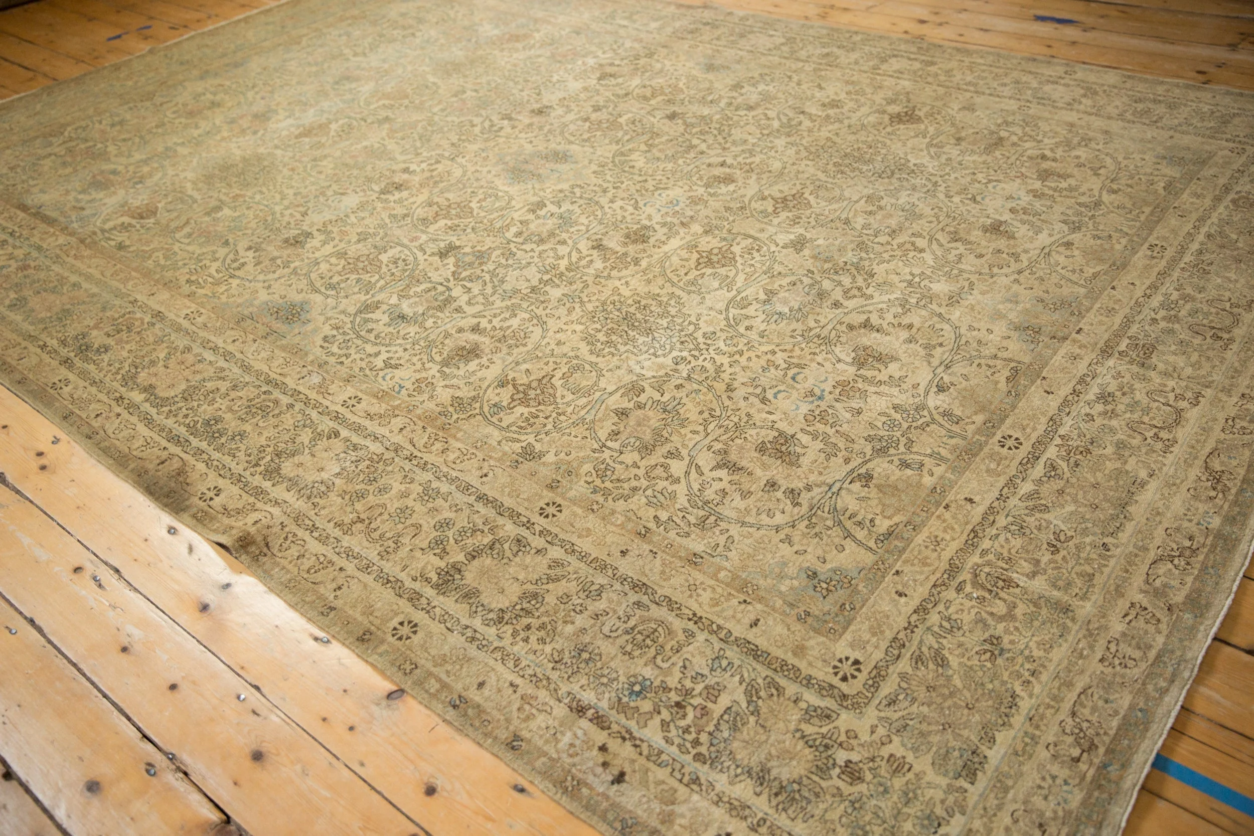 8.5x12.5 Vintage Distressed Kerman Carpet - Image 7