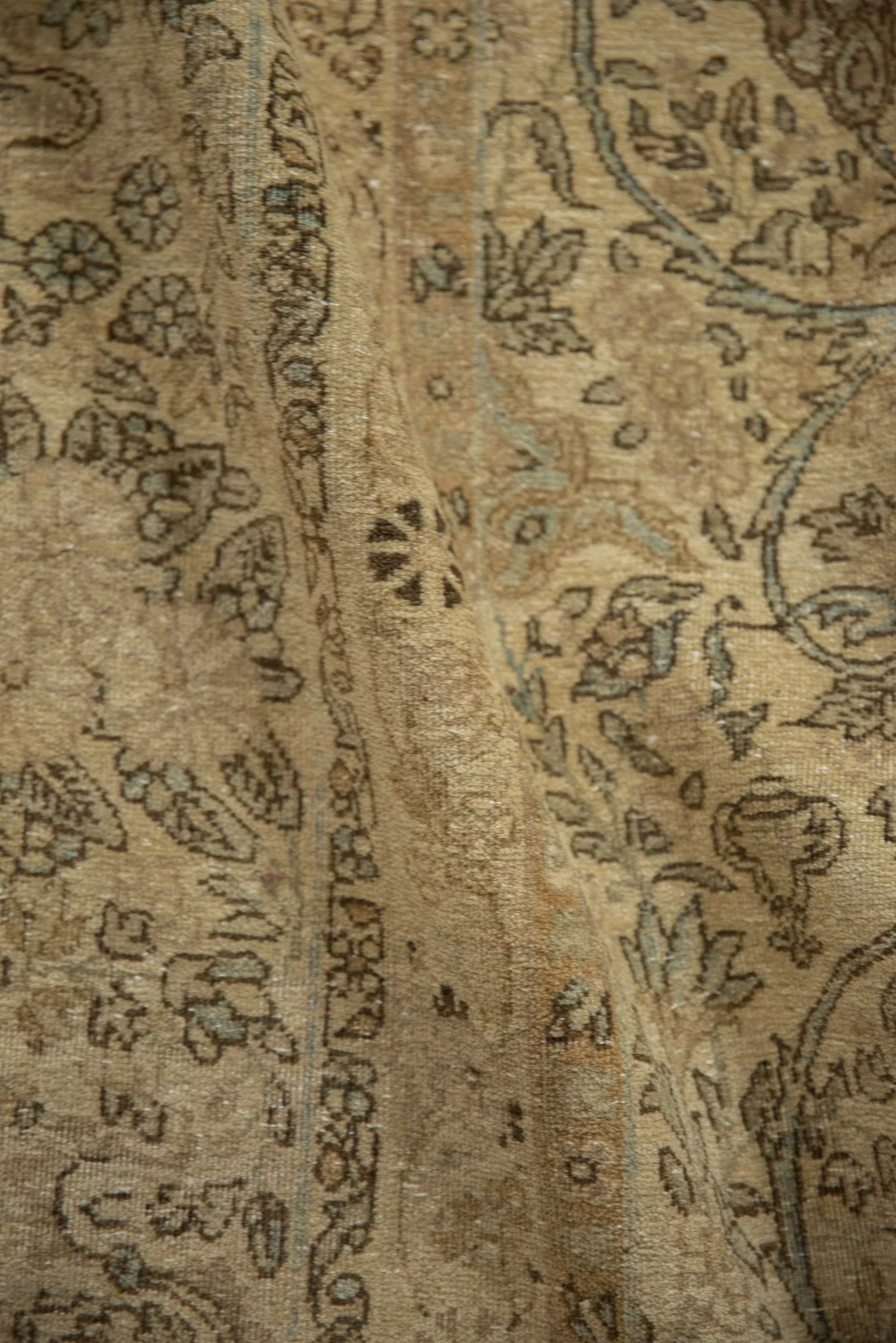 8.5x12.5 Vintage Distressed Kerman Carpet - Image 9