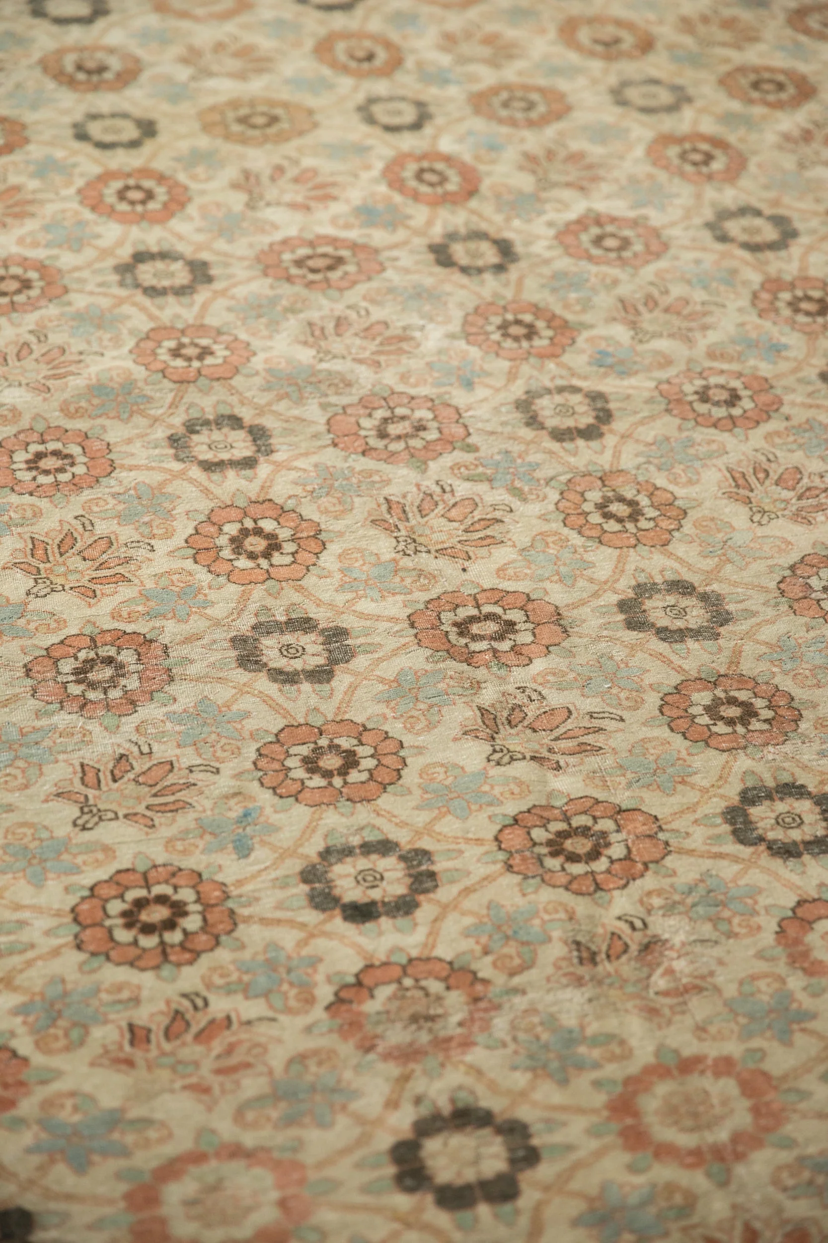 8.5x12.5 Vintage Distressed Qom Carpet - Image 11