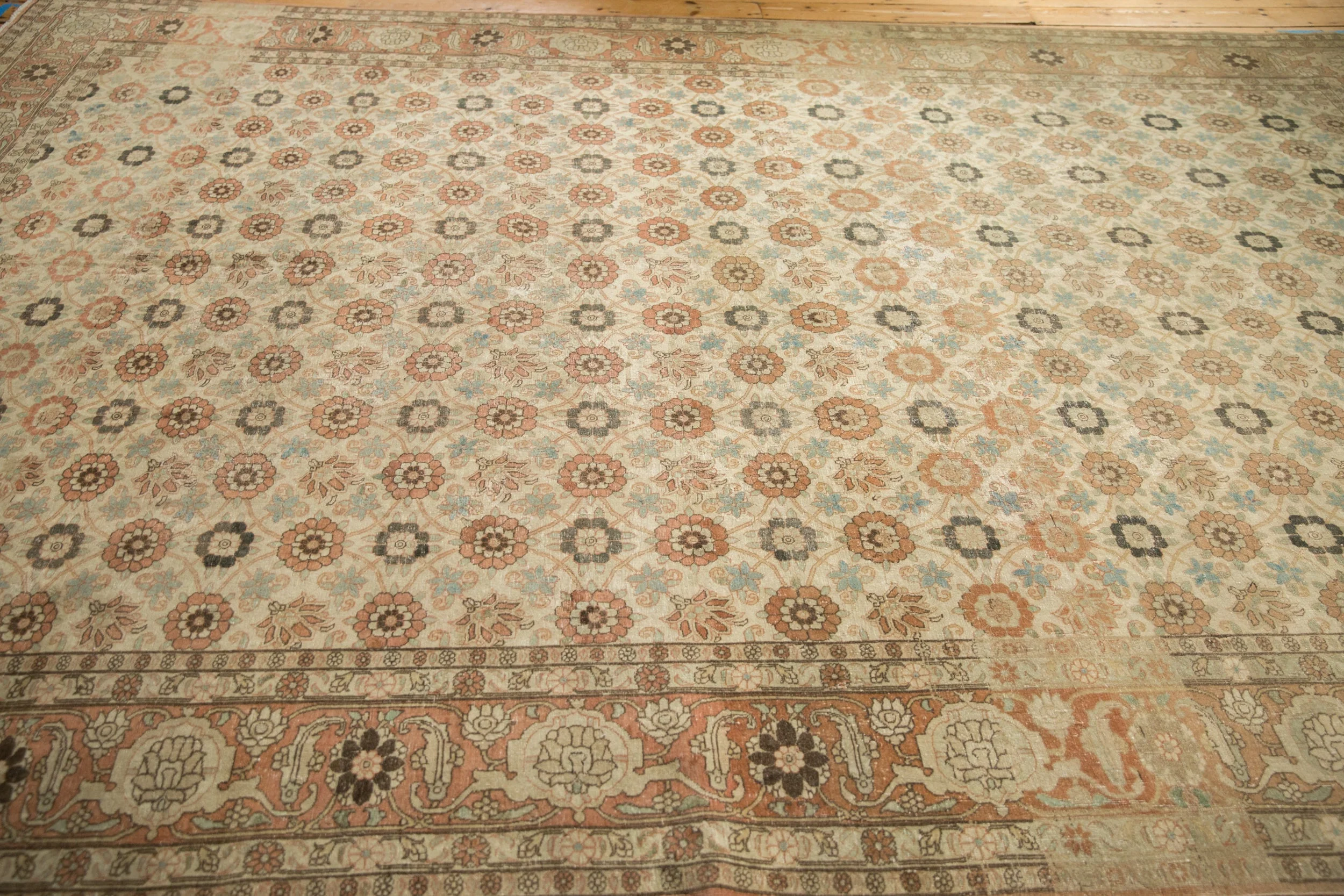 8.5x12.5 Vintage Distressed Qom Carpet - Image 12