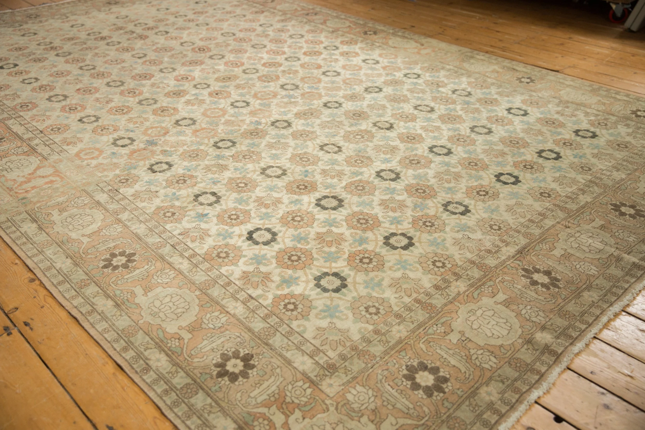 8.5x12.5 Vintage Distressed Qom Carpet - Image 4