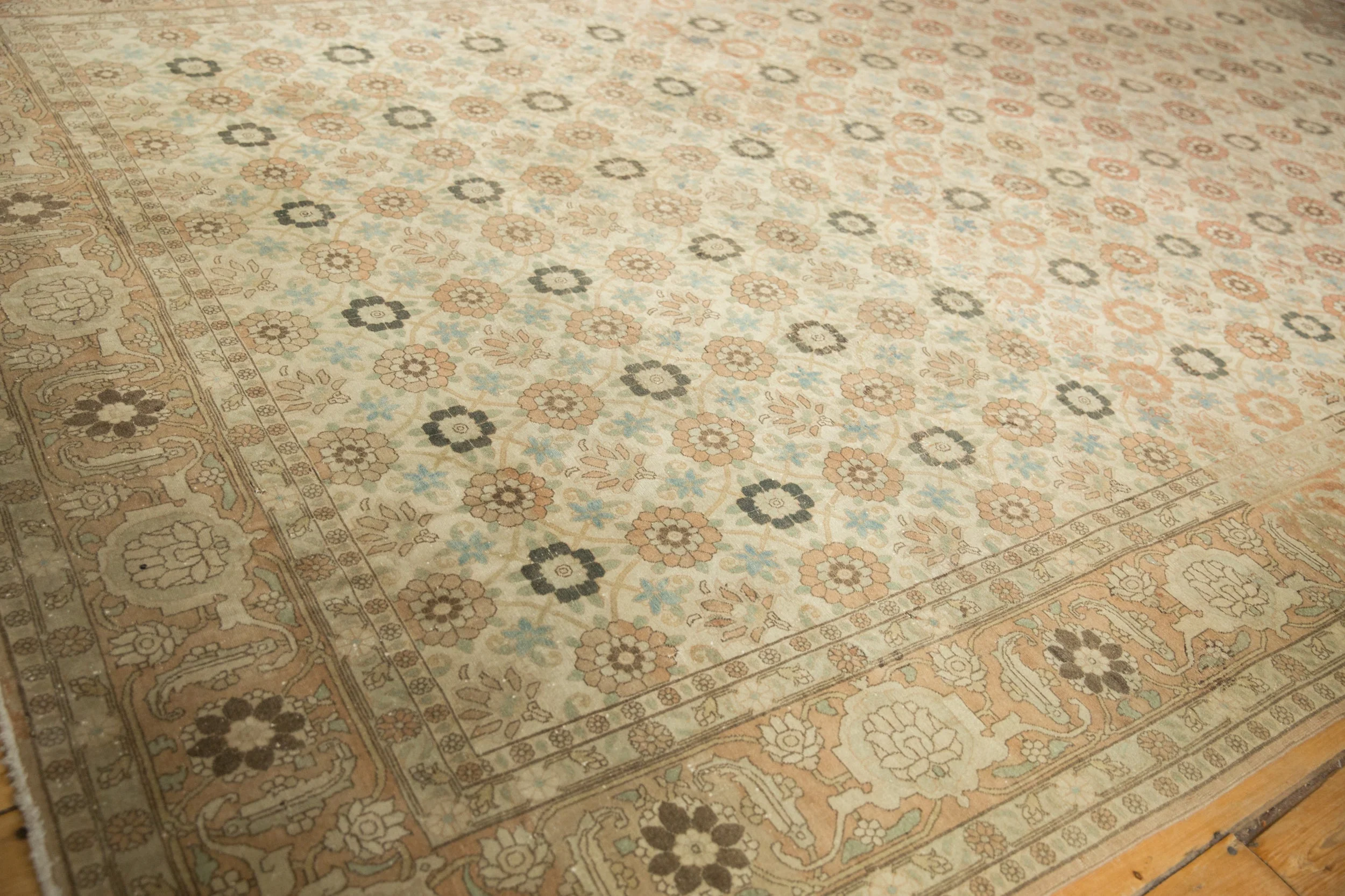 8.5x12.5 Vintage Distressed Qom Carpet - Image 5