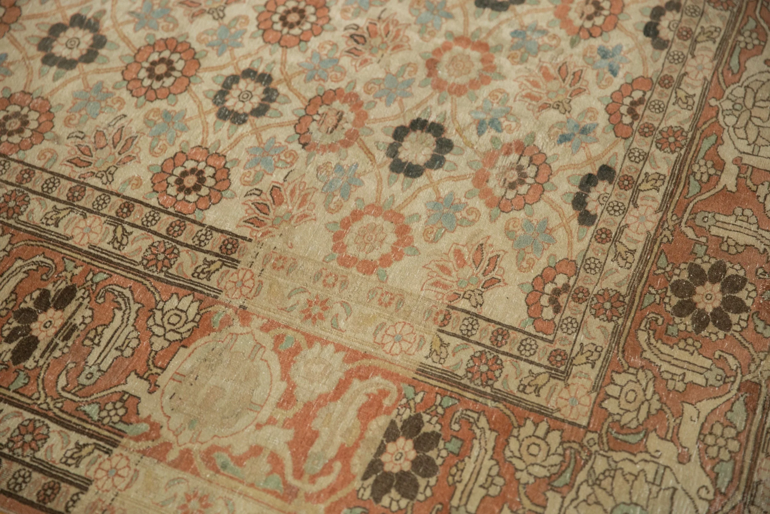 8.5x12.5 Vintage Distressed Qom Carpet - Image 7