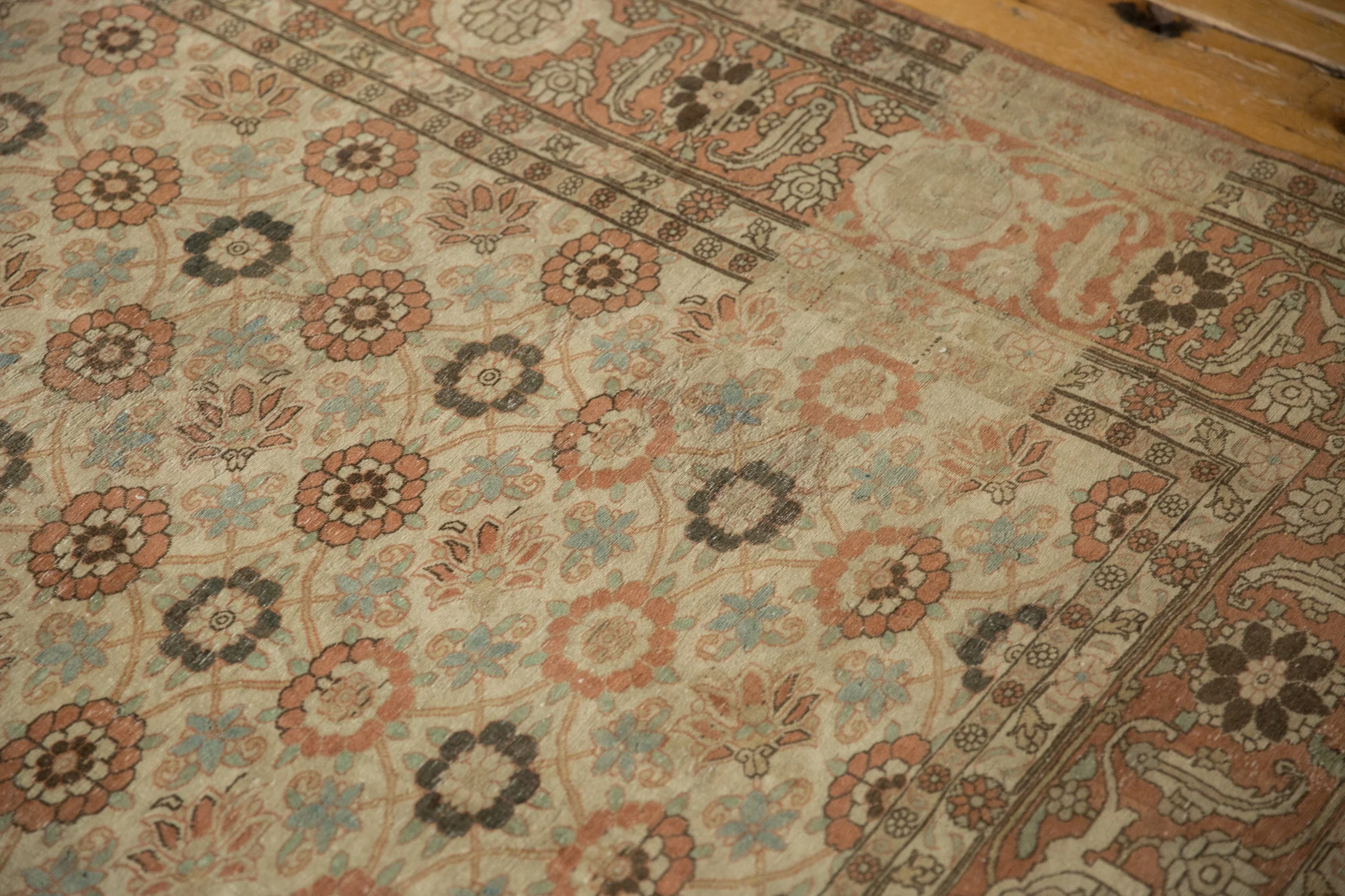8.5x12.5 Vintage Distressed Qom Carpet - Image 9