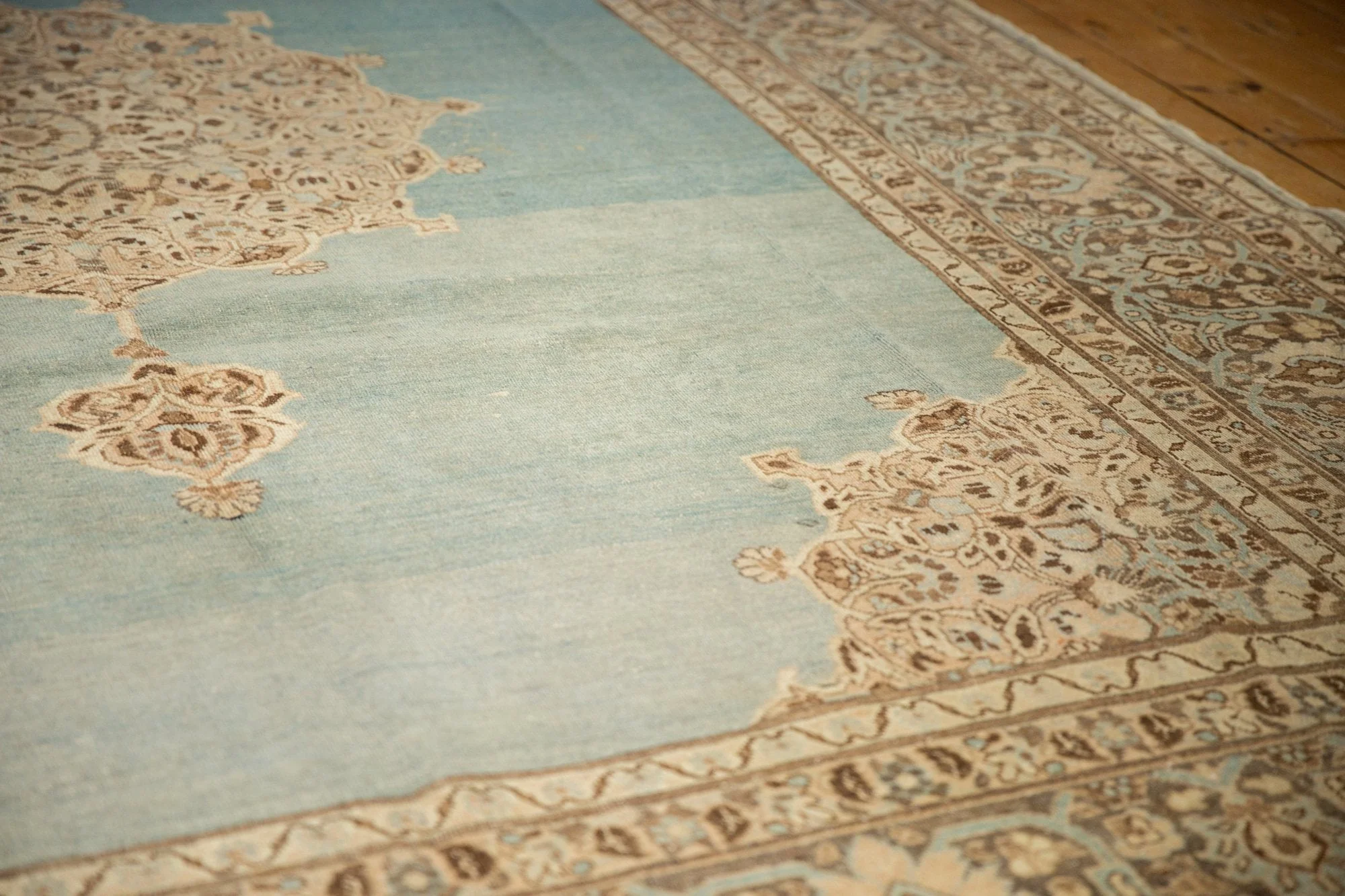 8.5x12.5 Vintage Distressed Tabriz Carpet - Image 7