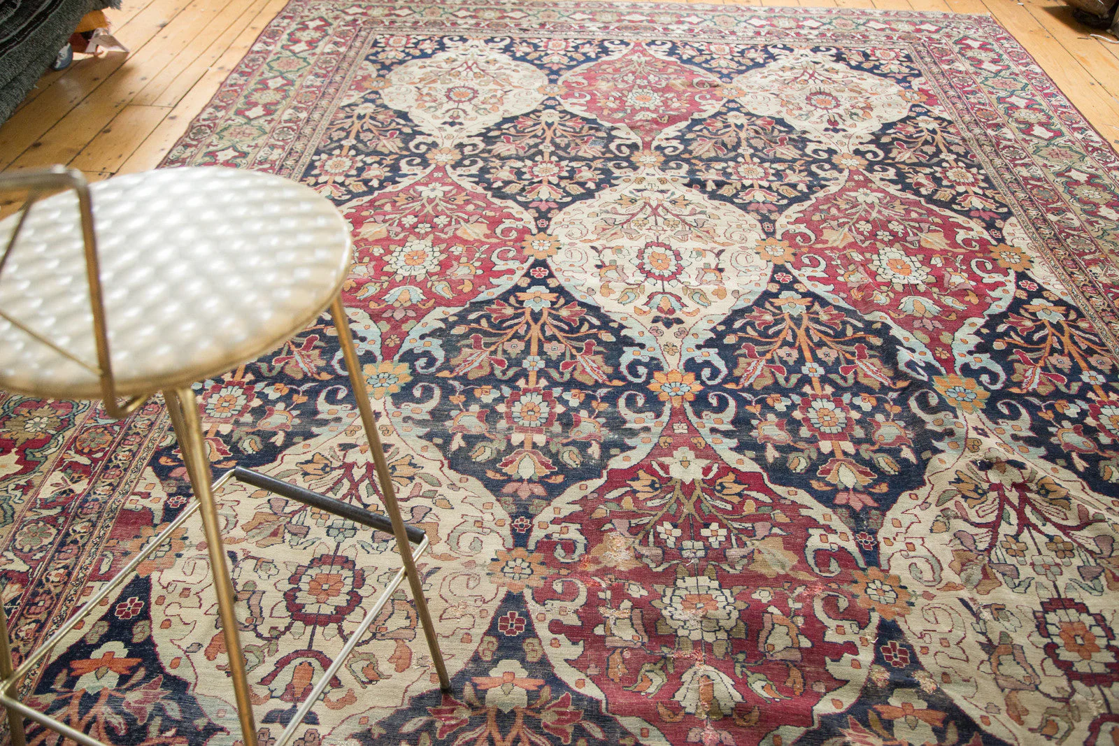 8.5x12 Unusual Antique Lavar Kerman Carpet - Image 11