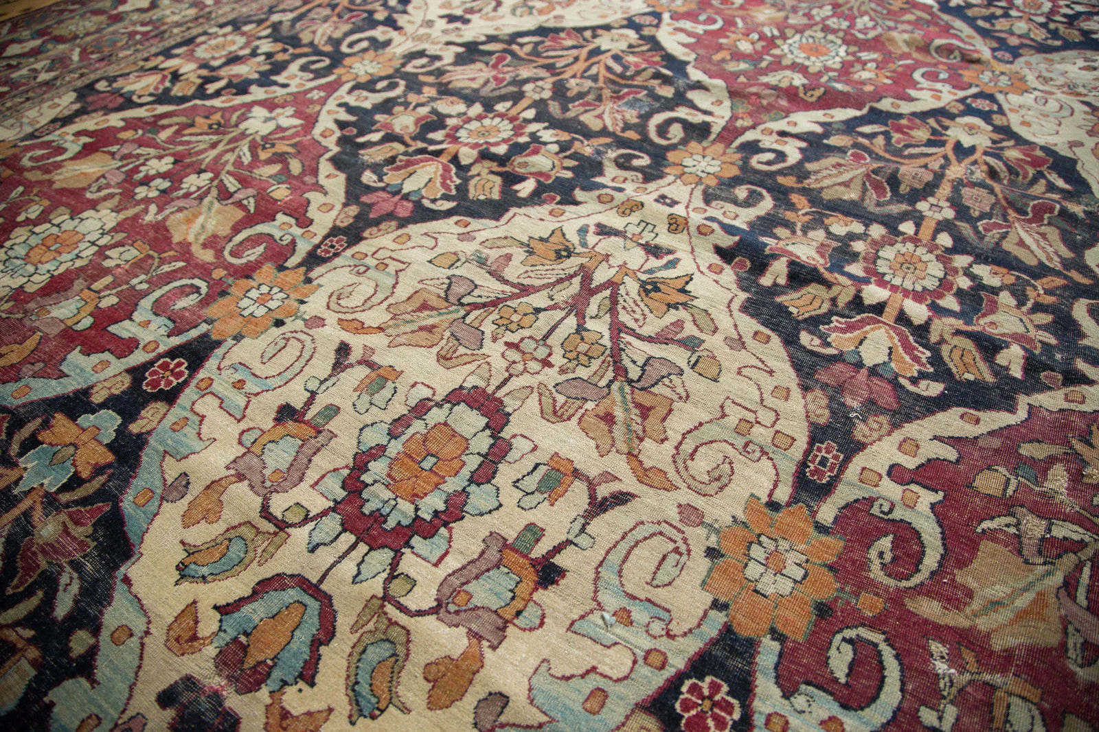 8.5x12 Unusual Antique Lavar Kerman Carpet - Image 19