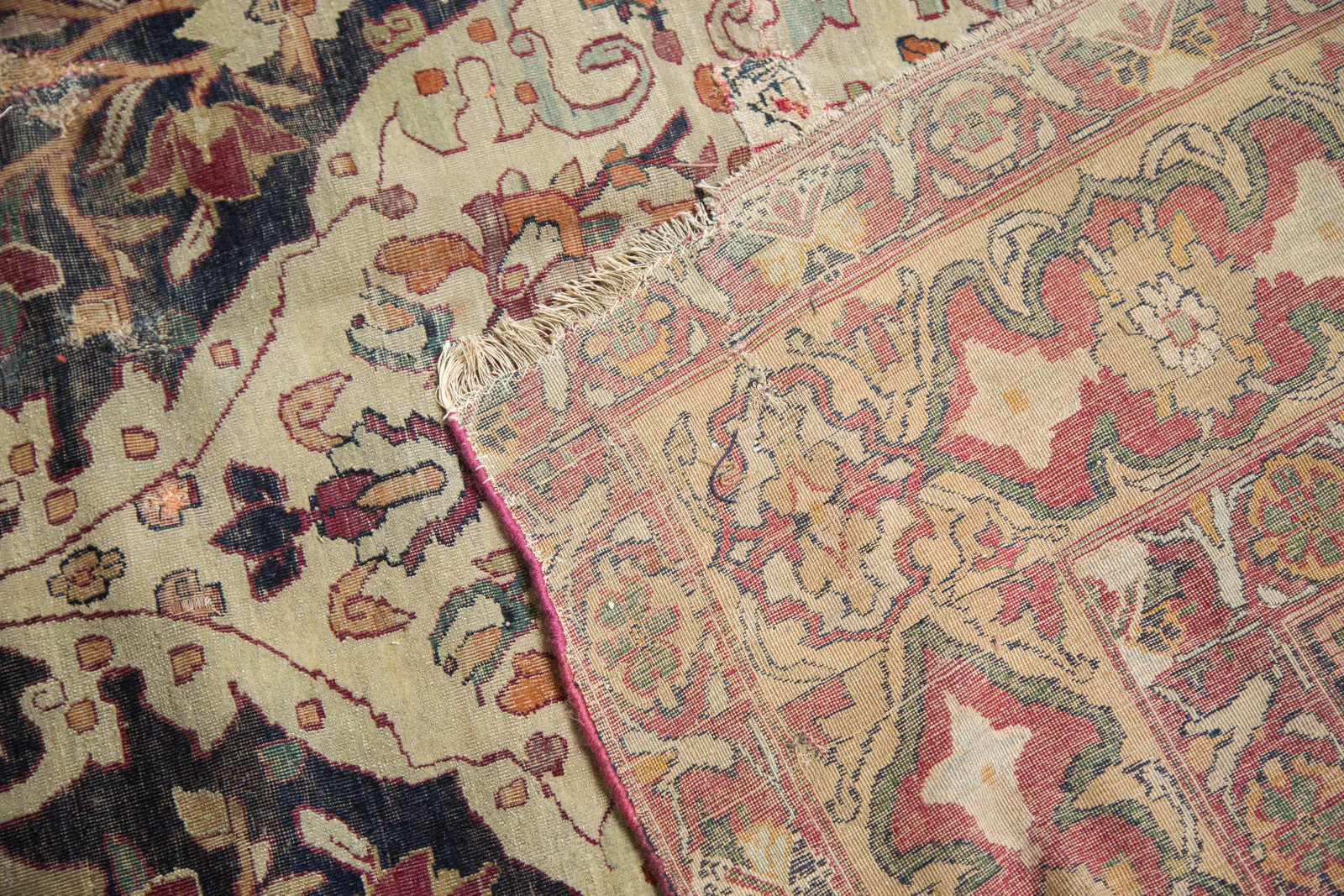 8.5x12 Unusual Antique Lavar Kerman Carpet - Image 20
