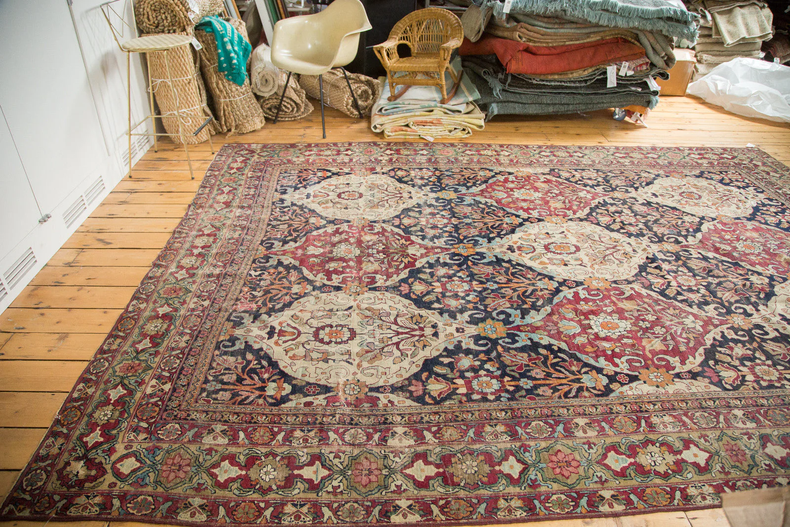 8.5x12 Unusual Antique Lavar Kerman Carpet - Image 22