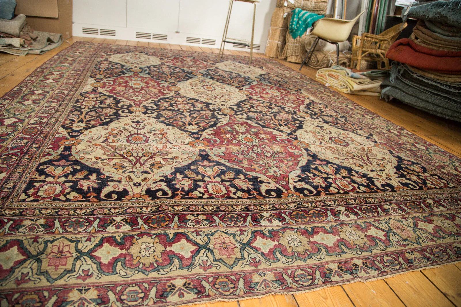 8.5x12 Unusual Antique Lavar Kerman Carpet - Image 3