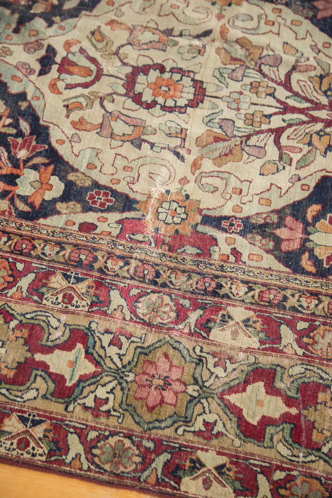 8.5x12 Unusual Antique Lavar Kerman Carpet - Image 7