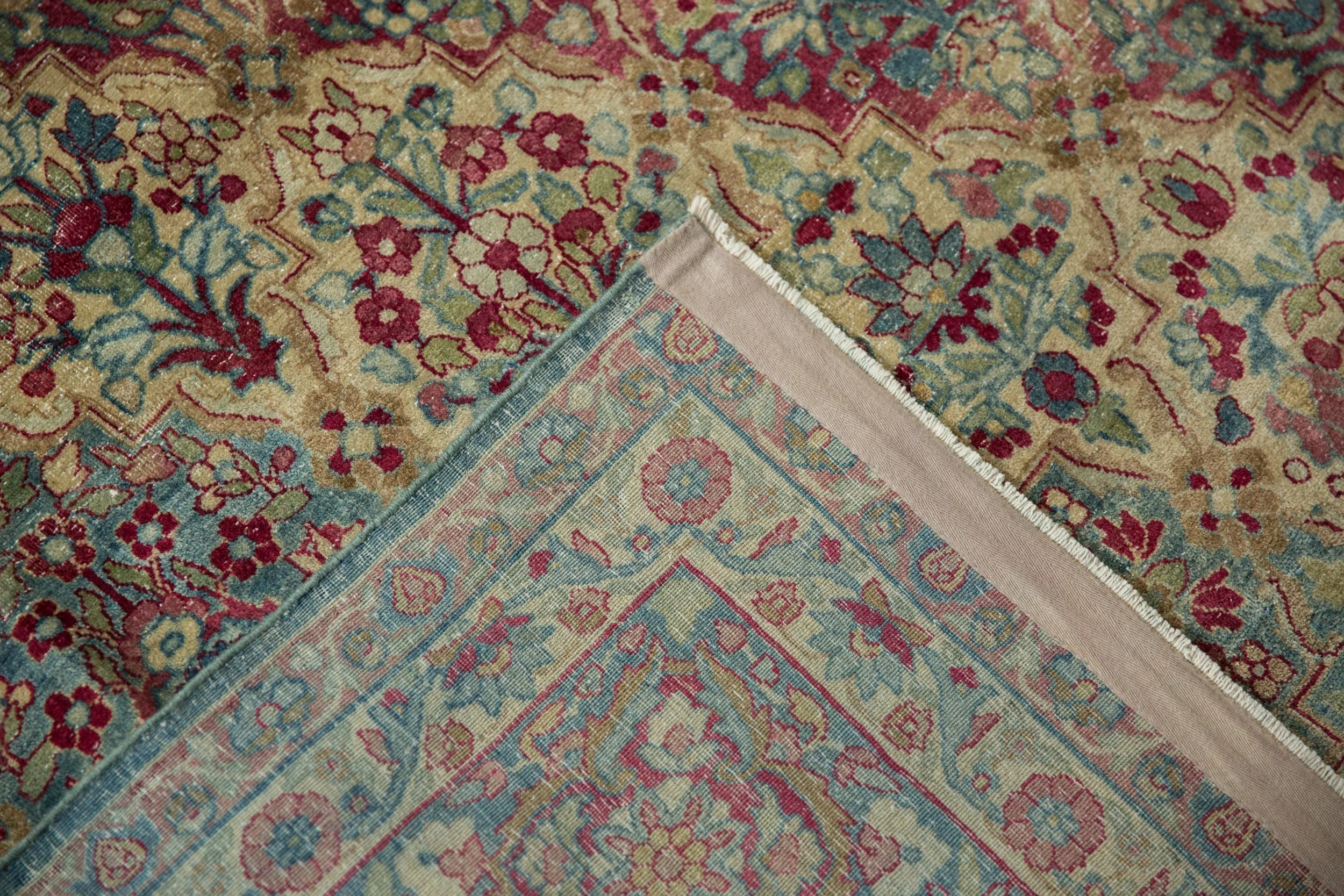 8.5x12 Vintage Distressed Kerman Carpet - Image 10