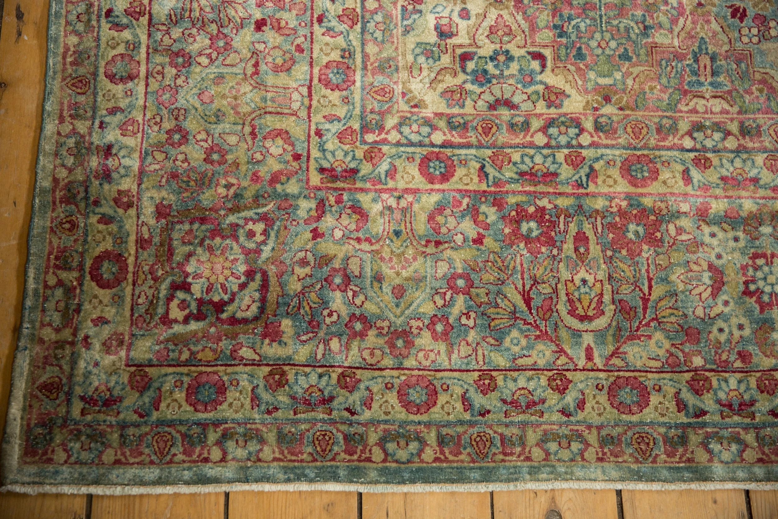 8.5x12 Vintage Distressed Kerman Carpet - Image 4
