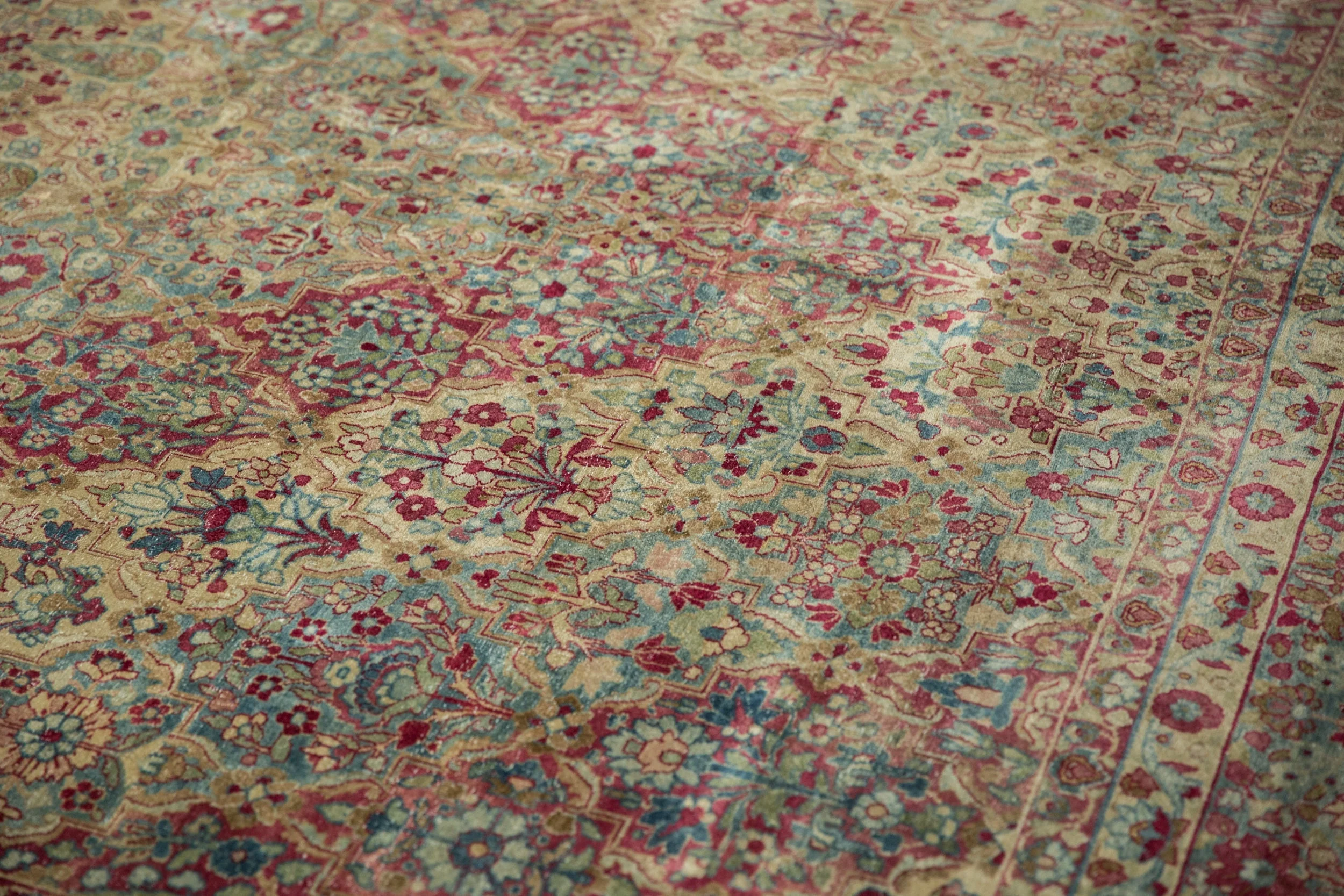 8.5x12 Vintage Distressed Kerman Carpet - Image 8