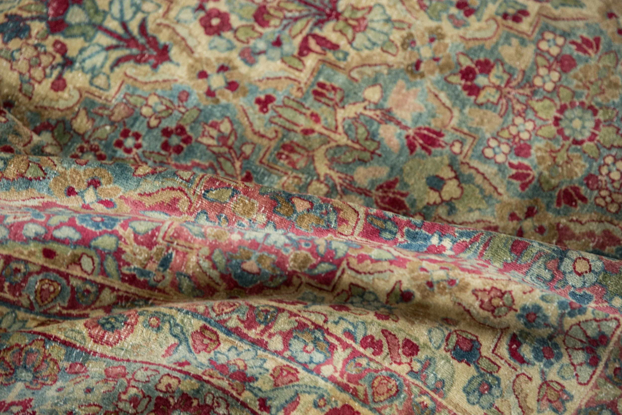 8.5x12 Vintage Distressed Kerman Carpet - Image 9