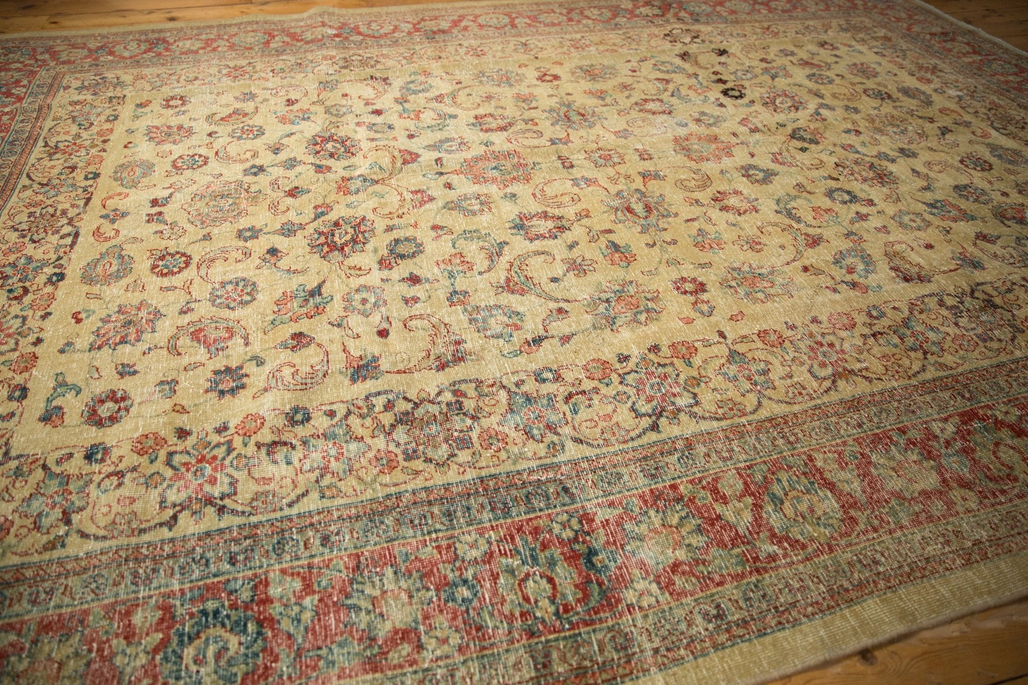 8.5x12 Vintage Distressed Tabriz Carpet - Image 13