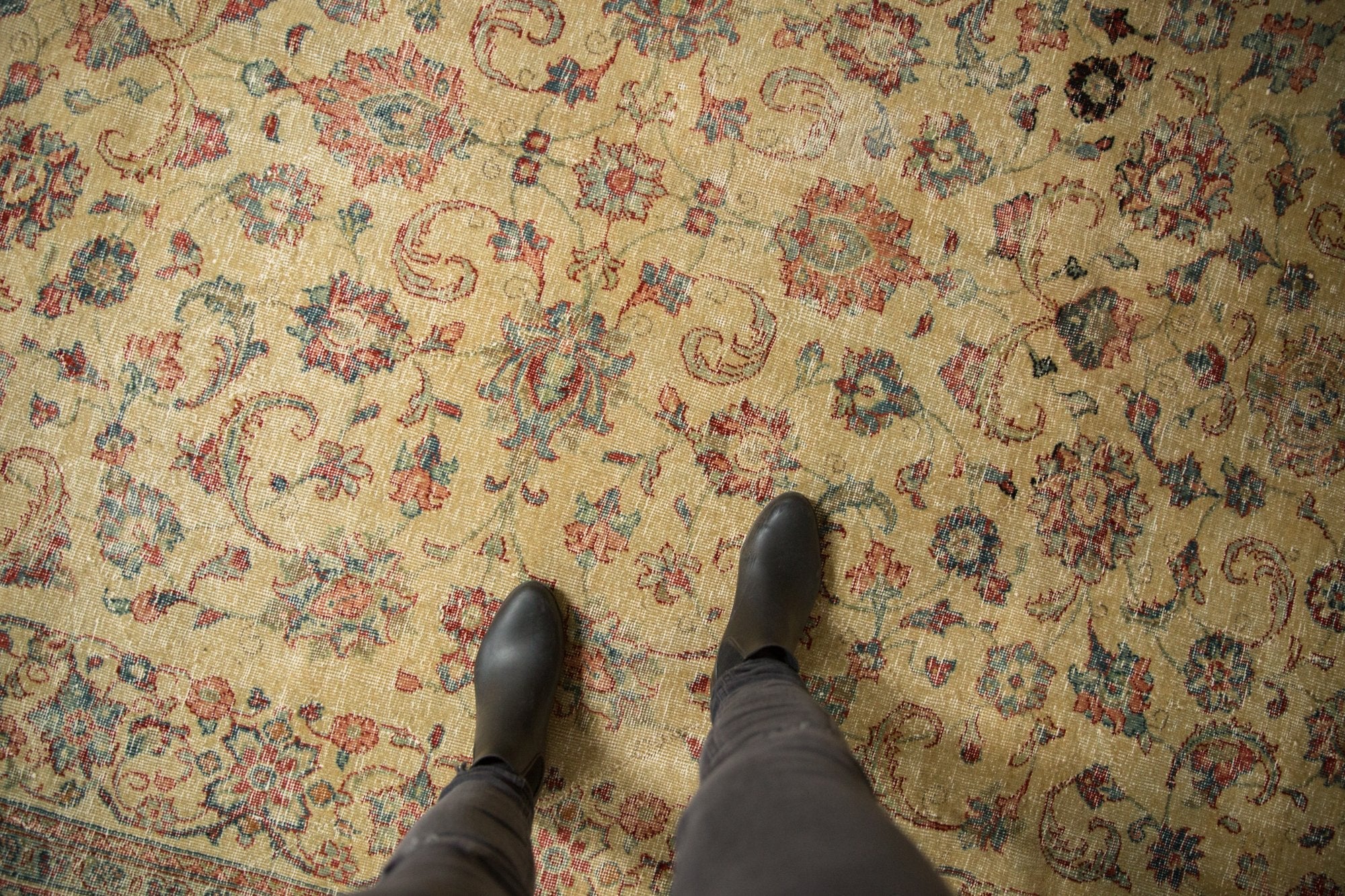 8.5x12 Vintage Distressed Tabriz Carpet - Image 2