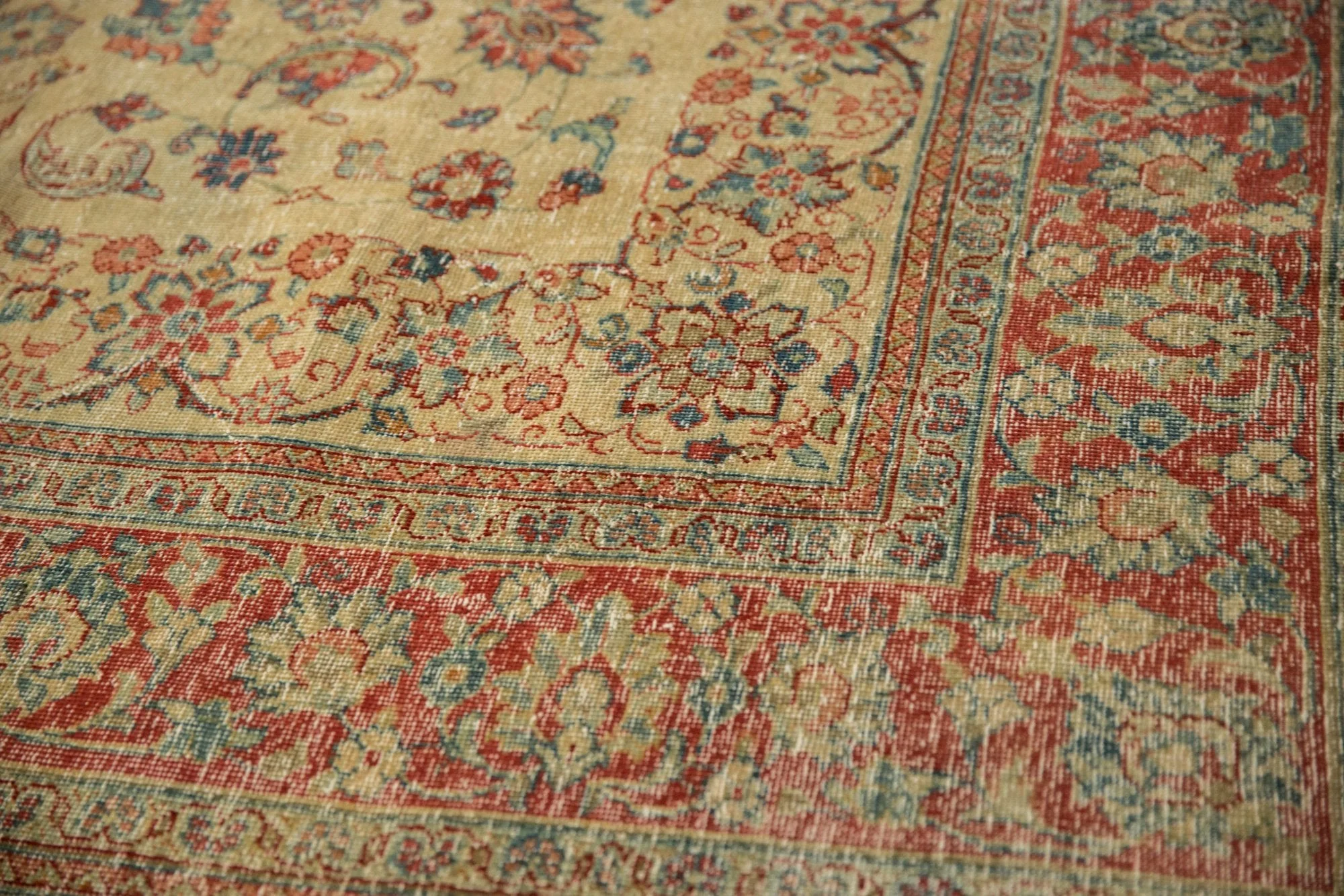 8.5x12 Vintage Distressed Tabriz Carpet - Image 4
