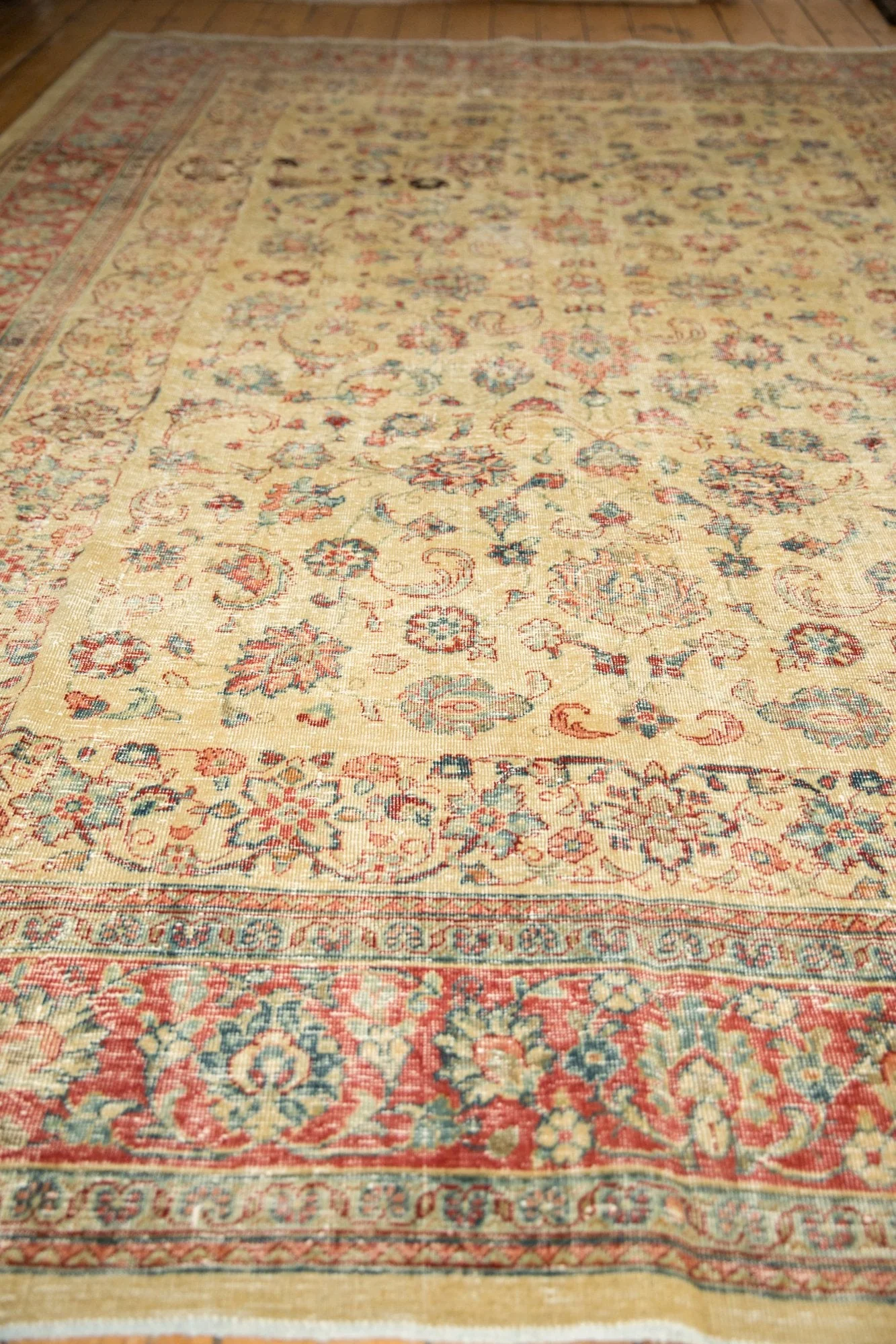 8.5x12 Vintage Distressed Tabriz Carpet - Image 8
