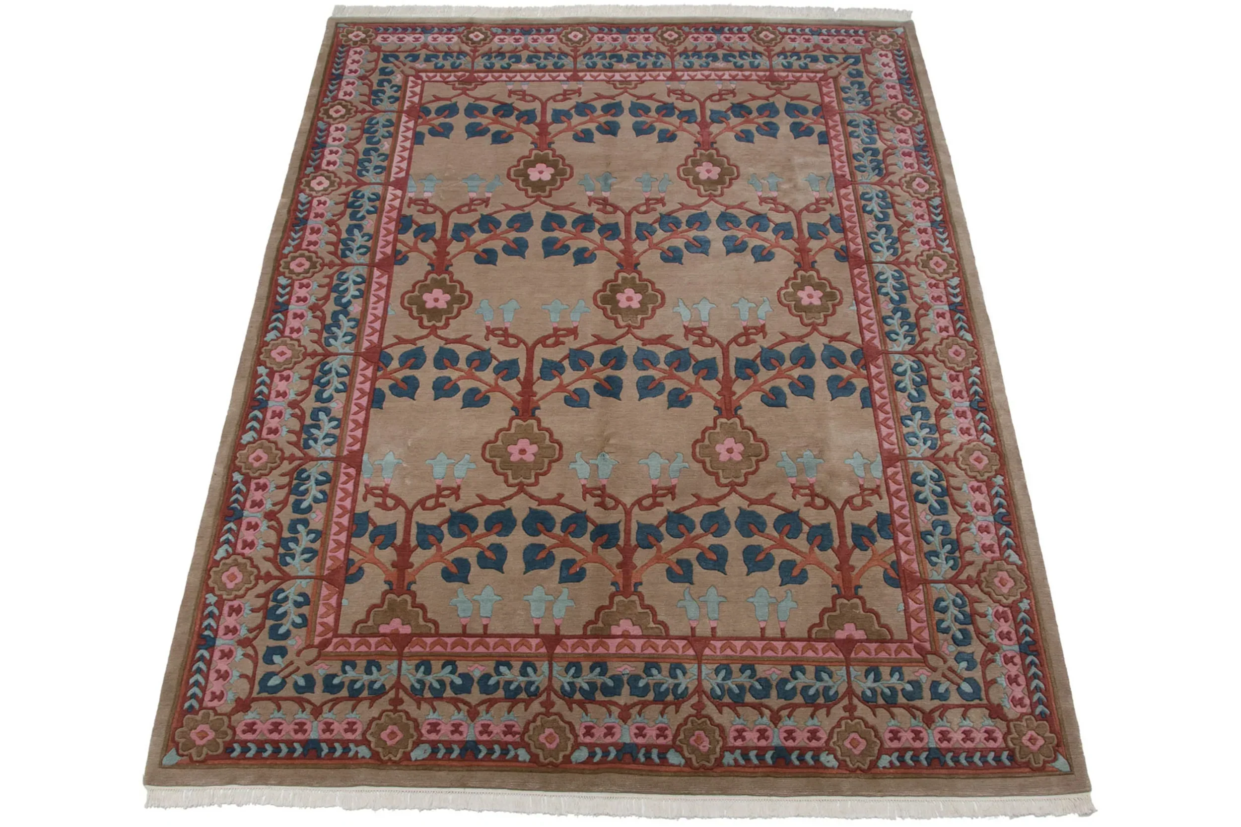 8.5x12 Vintage Indian Arts And Crafts Design Carpet - Image 10