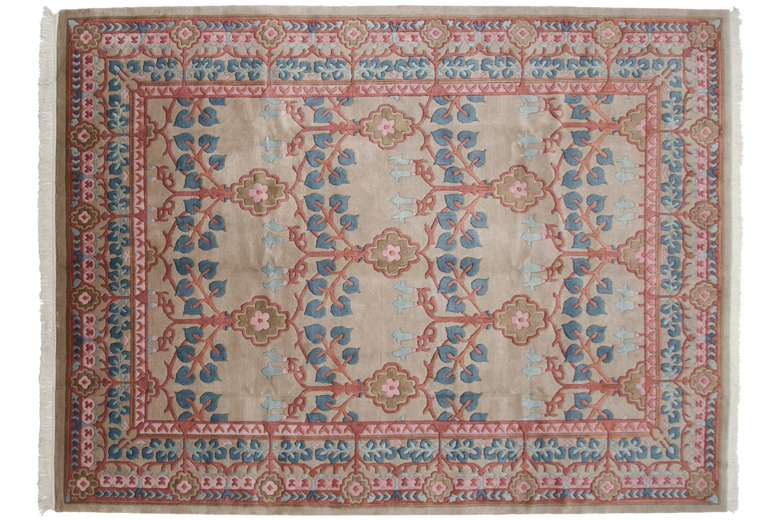 8.5x12 Vintage Indian Arts And Crafts Design Carpet - Image 3