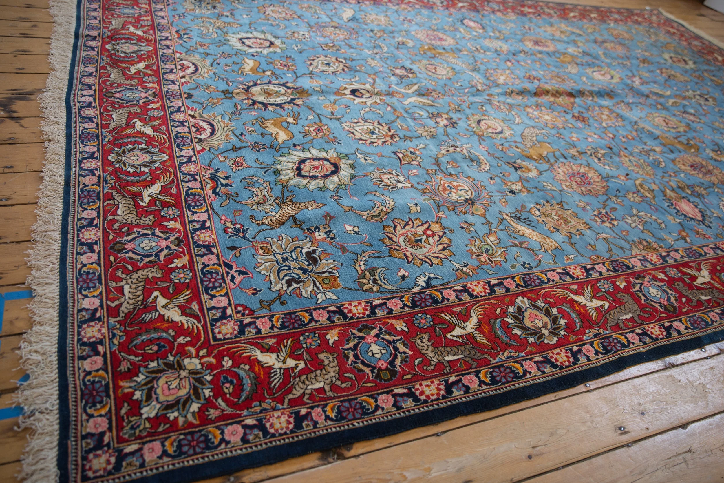 8.5x13 Vintage Qom Carpet - Image 10