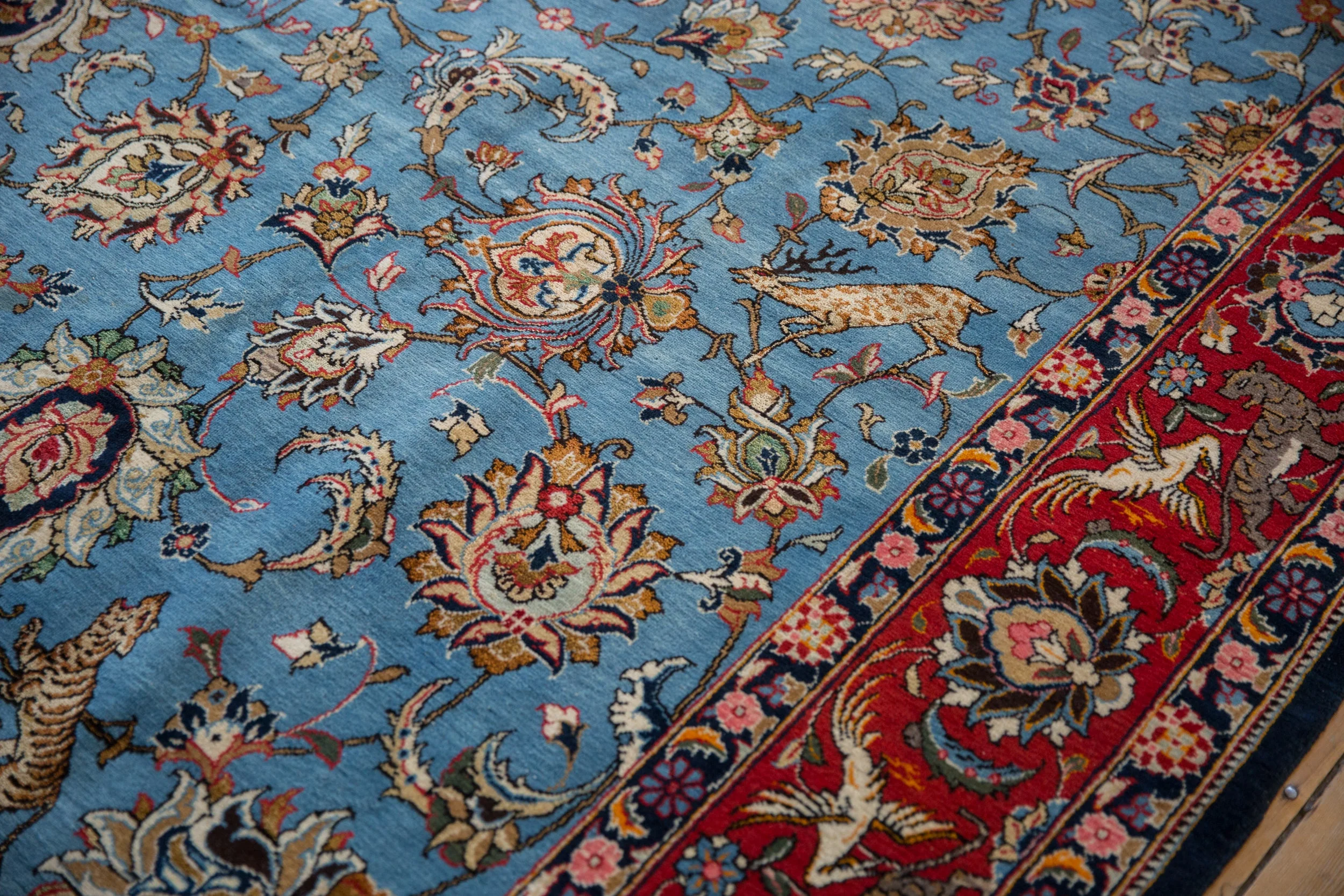 8.5x13 Vintage Qom Carpet - Image 11