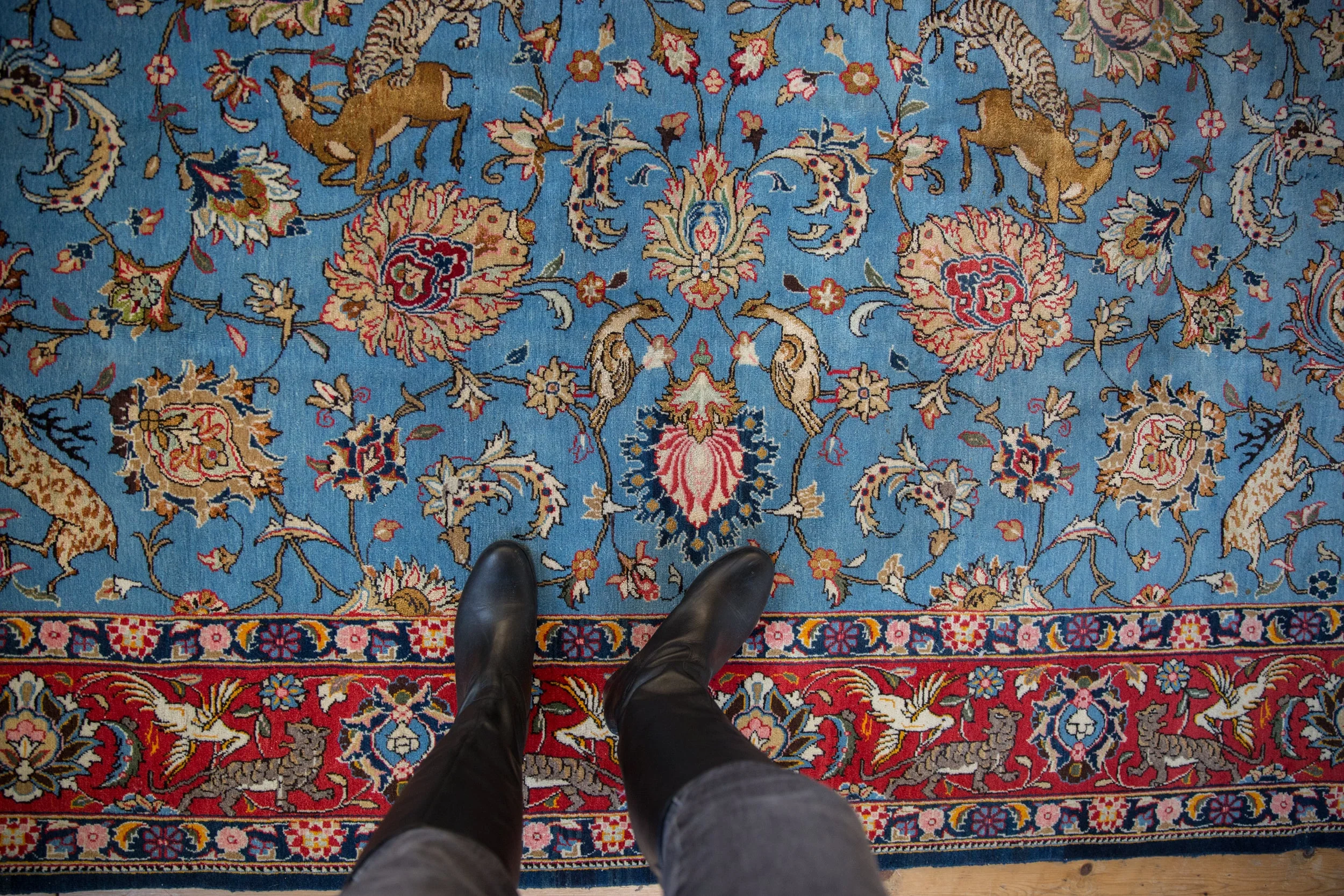 8.5x13 Vintage Qom Carpet - Image 2