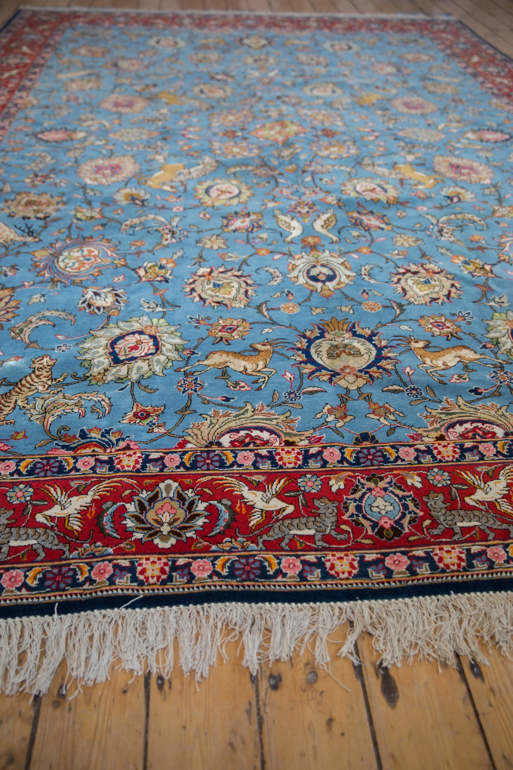 8.5x13 Vintage Qom Carpet - Image 5
