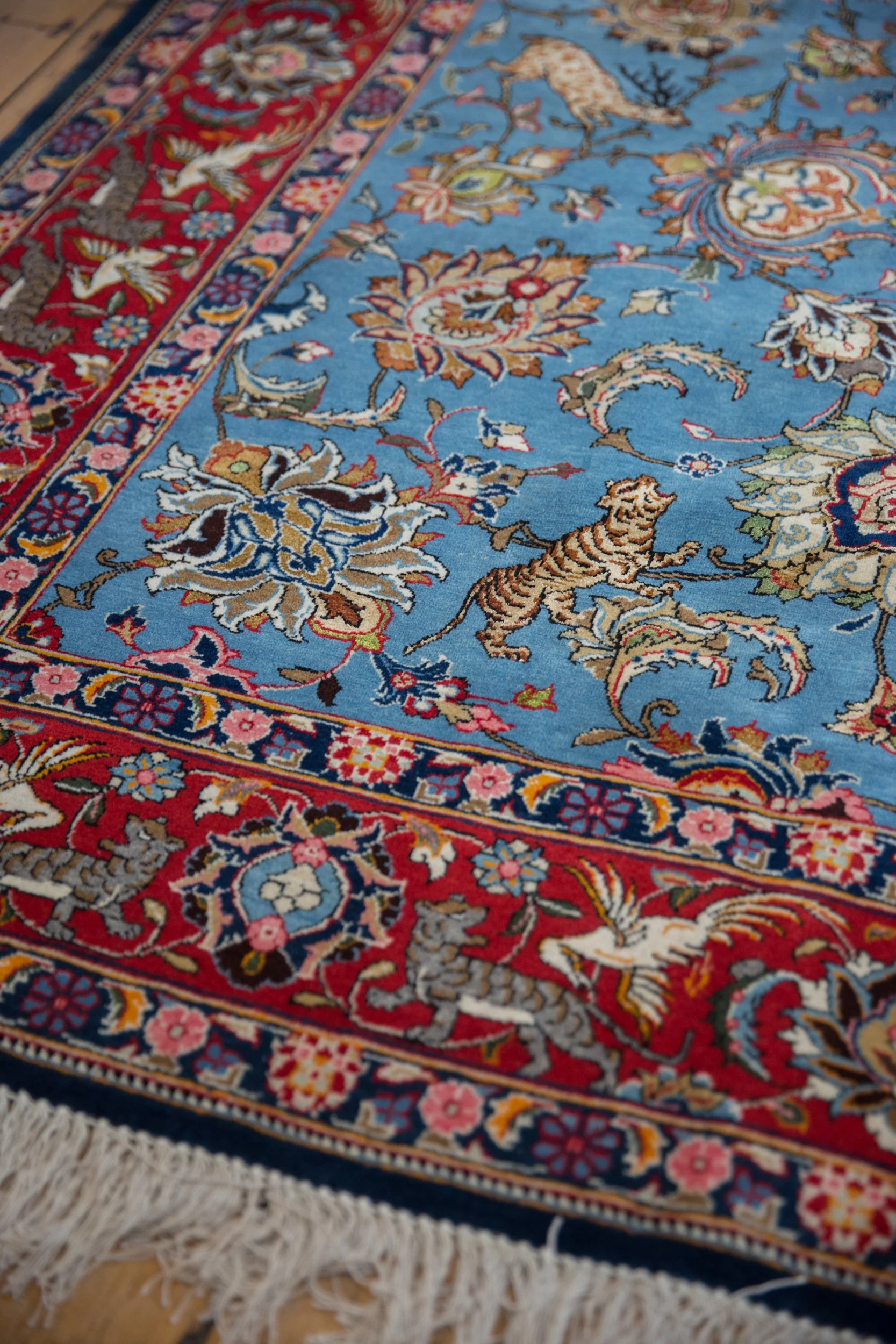 8.5x13 Vintage Qom Carpet - Image 6