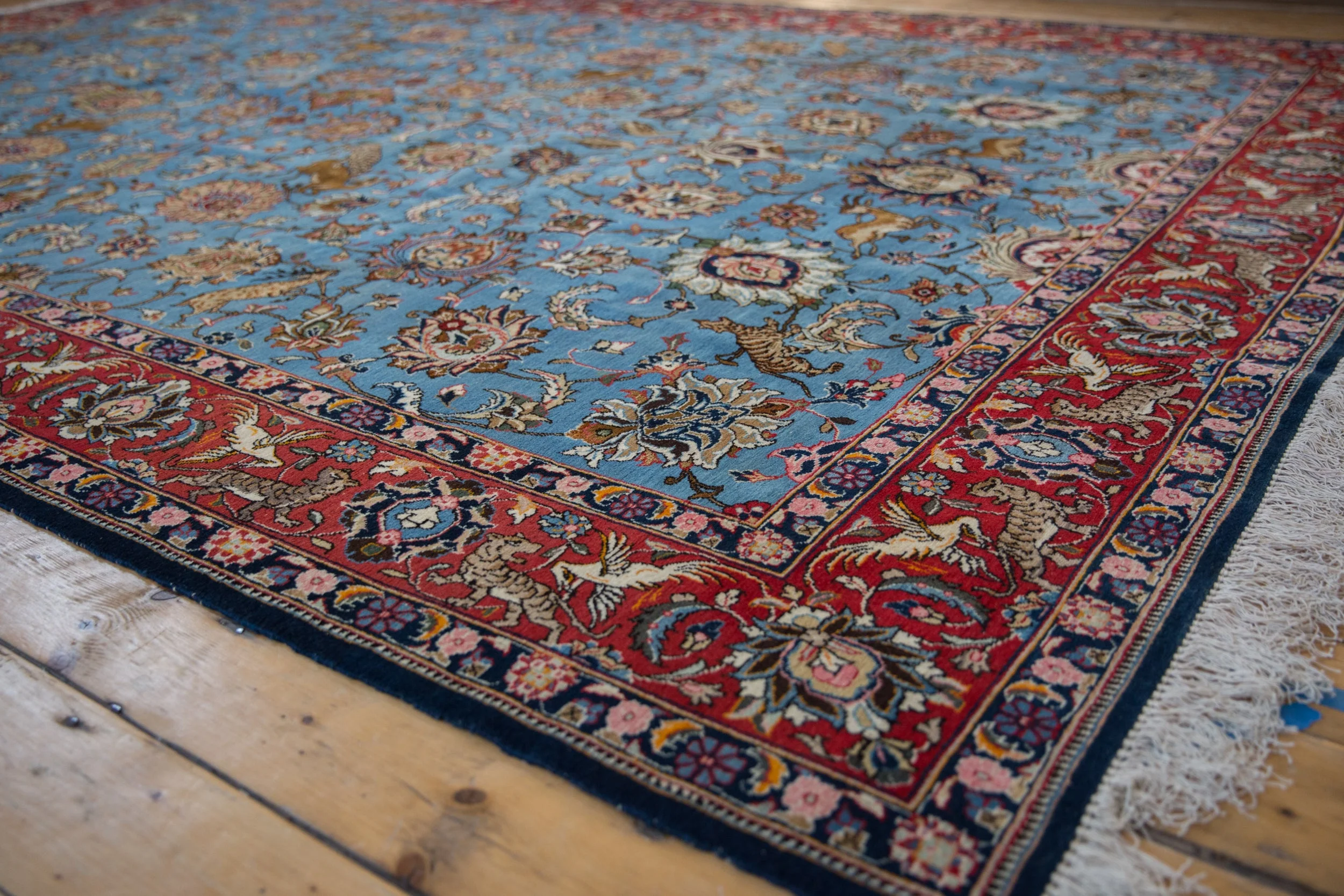 8.5x13 Vintage Qom Carpet - Image 8