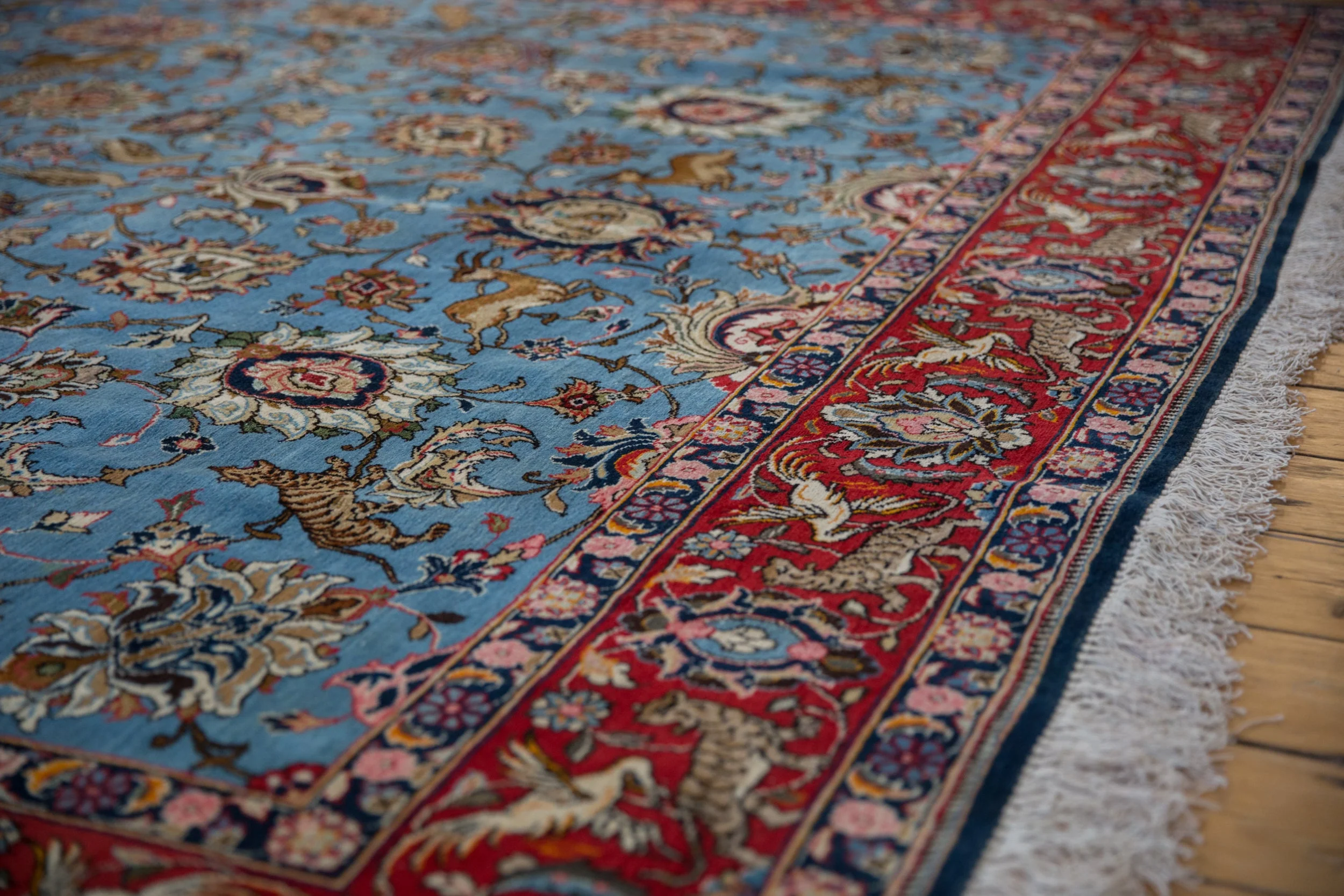 8.5x13 Vintage Qom Carpet - Image 9