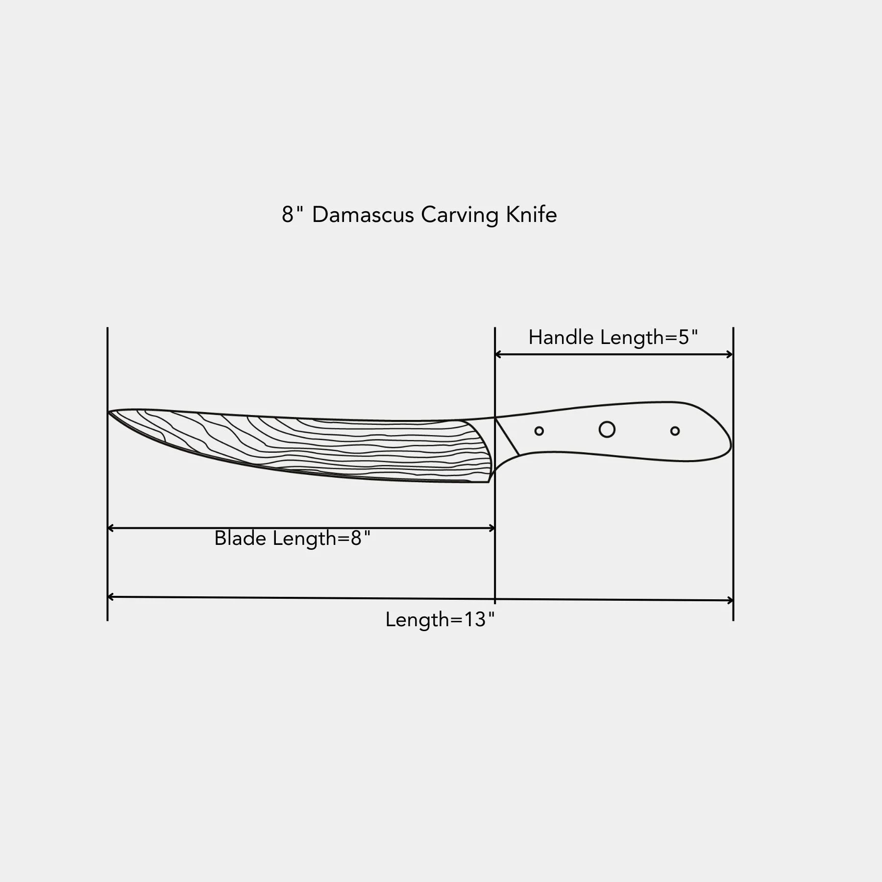 8" Damascus Carving Knife - Image 4