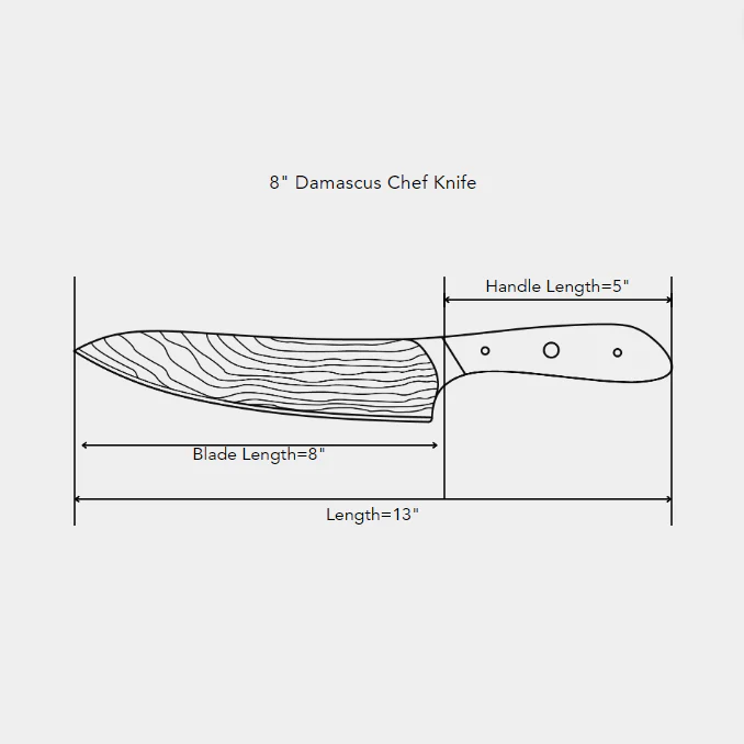 8" Damascus Chef Knife - Image 4
