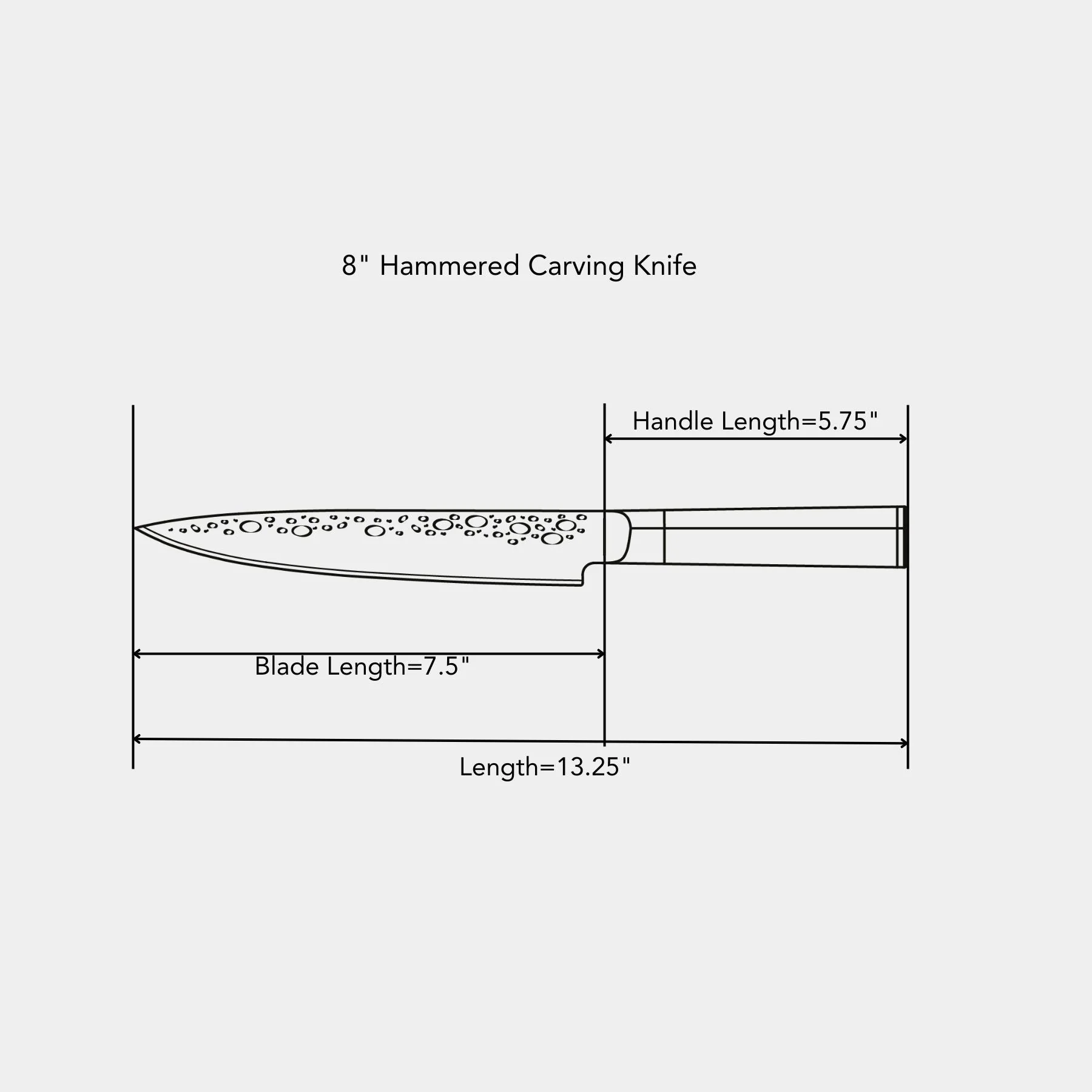8" Hammered Carving Knife - Image 4