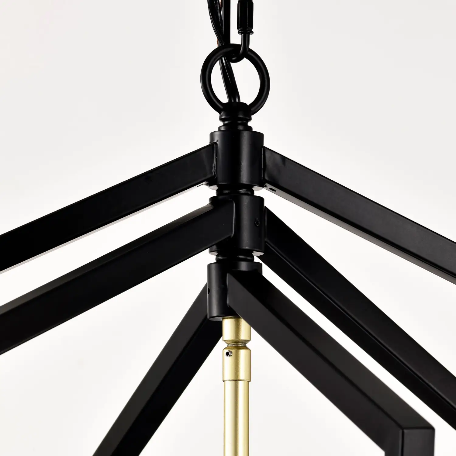 8 Light Farmhouse Hanging Lights Living Room Chandelier with Lantern Frame - Image 6