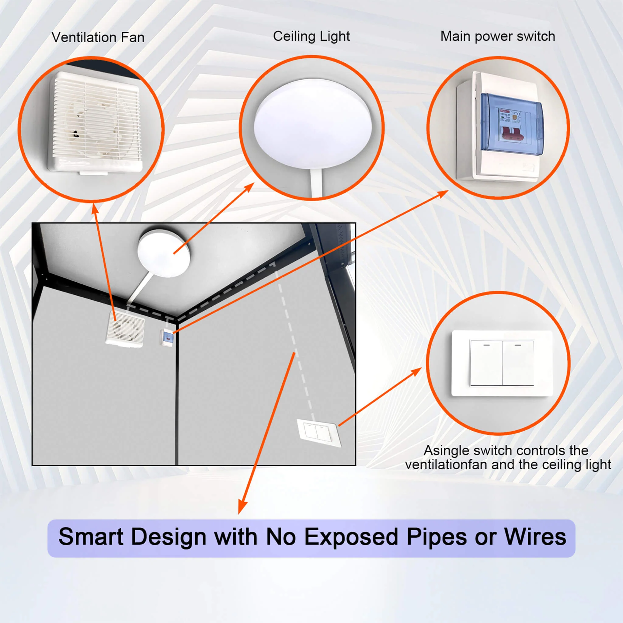 82-Inch Two-Person Portable Outdoor Toilet Cabin With Light, Sink And Fan (SAK50123) - Image 7