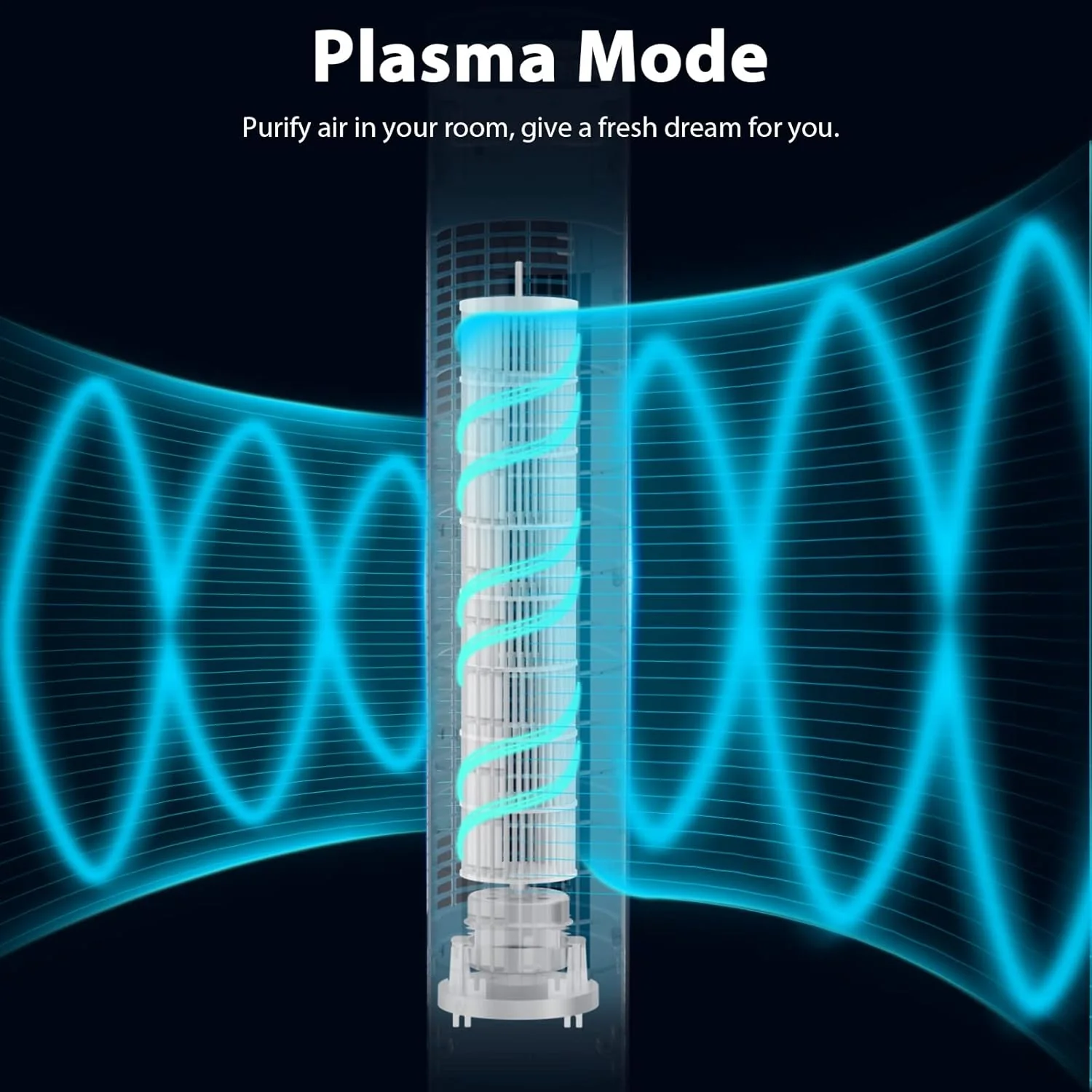 85° Oscillating Bladeless Tower Fan with 24ft/s Velocity - Image 15