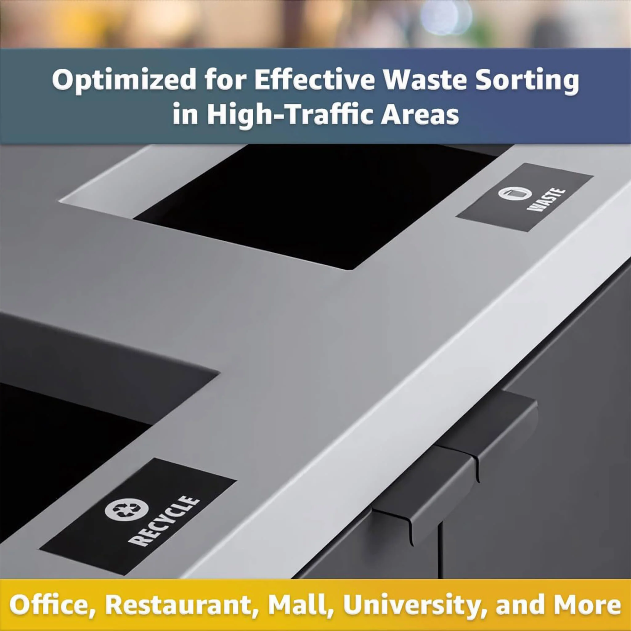 86-Gallon Heavy-Duty Commercial Steel Two-Stream Trash Can Cabinet With Tray Holder (SAK45079) - Image 3