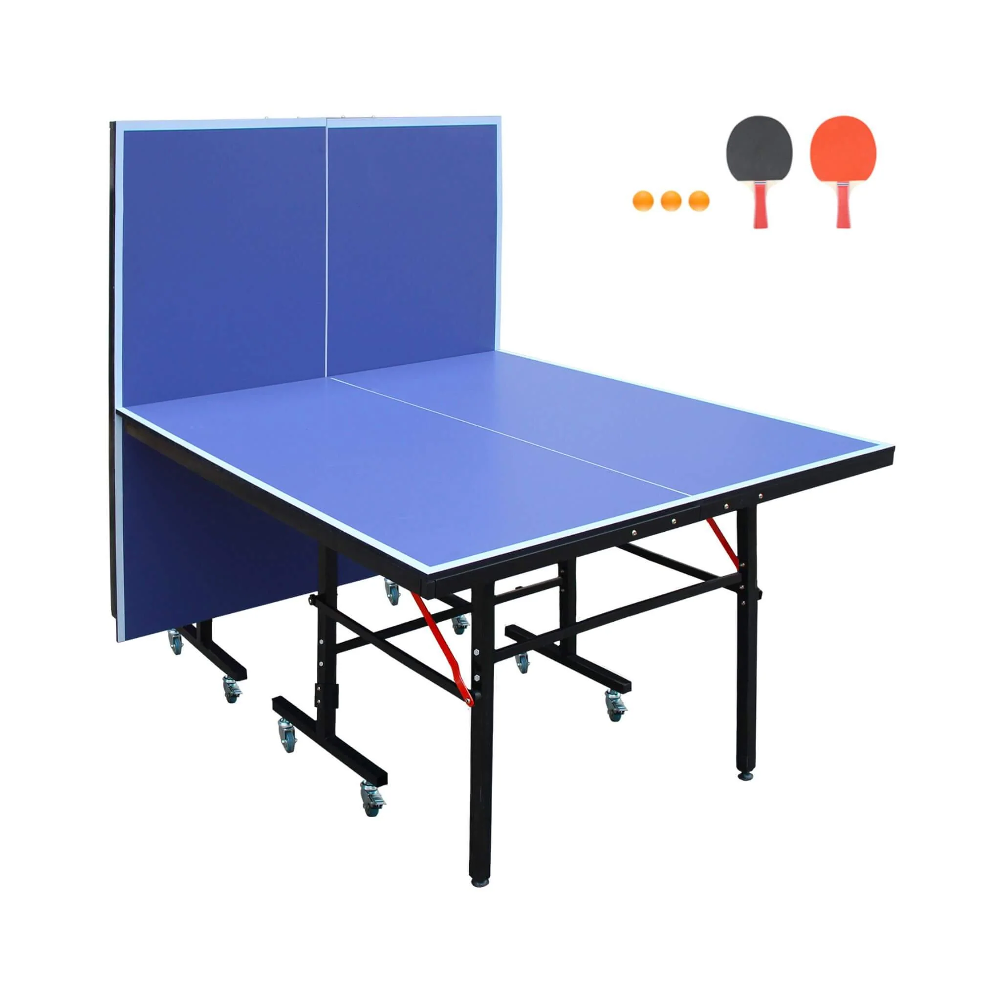 8FT Foldable Midsize Table Tennis Table Set With Paddles, Balls, And Net (SAK14735) - Image 10