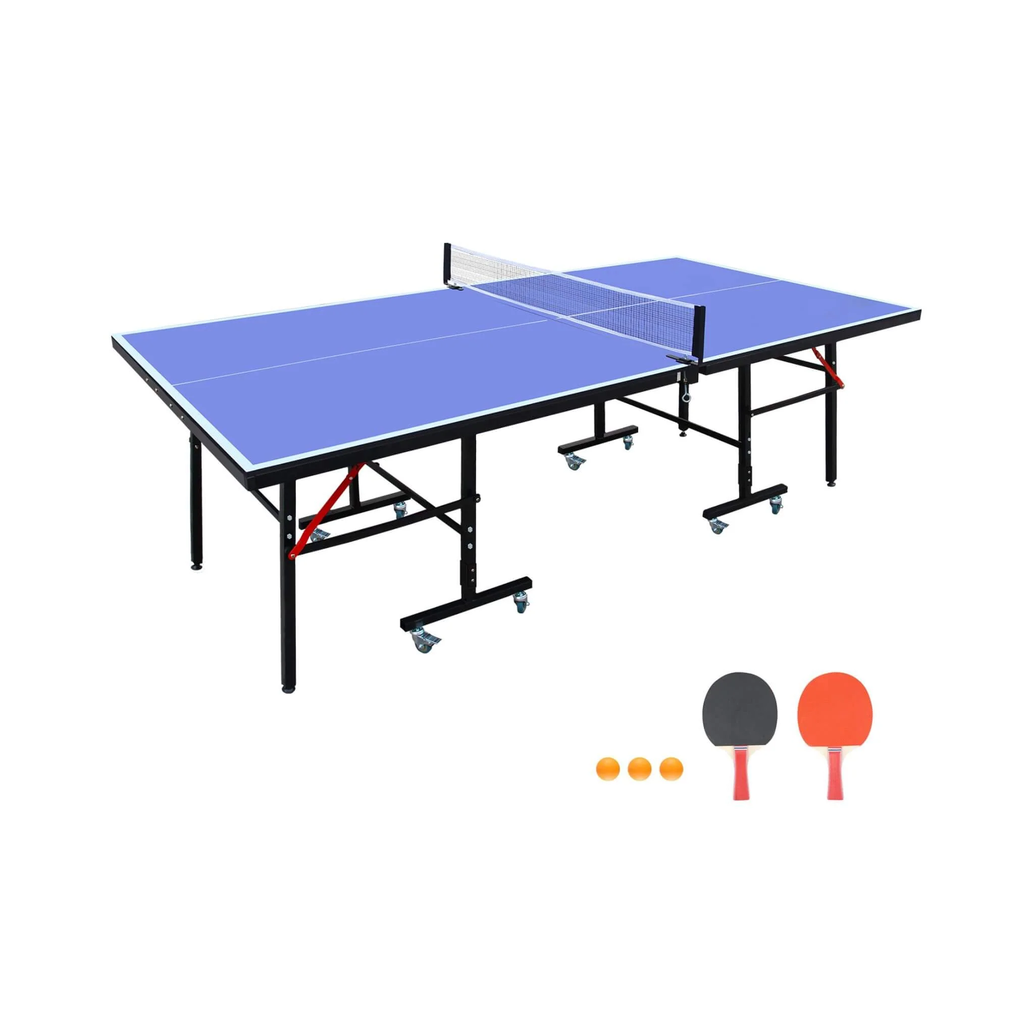 8FT Foldable Midsize Table Tennis Table Set With Paddles, Balls, And Net (SAK14735) - Image 4
