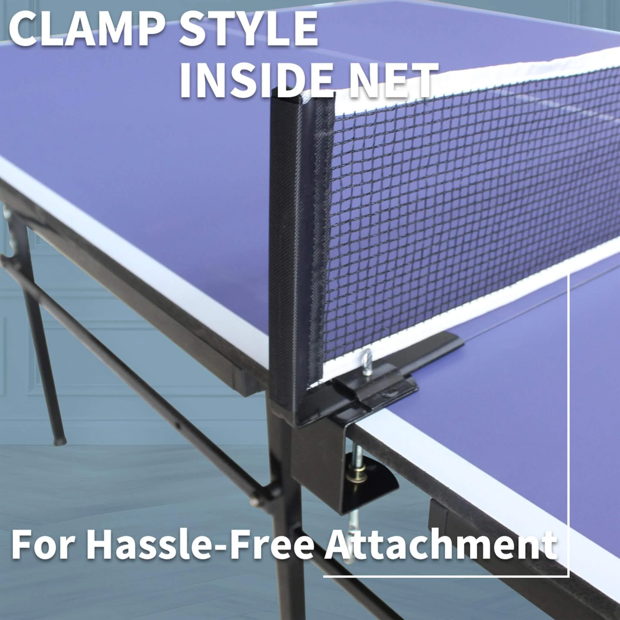 8FT Foldable Midsize Table Tennis Table Set With Paddles, Balls, And Net (SAK14735) - Image 9