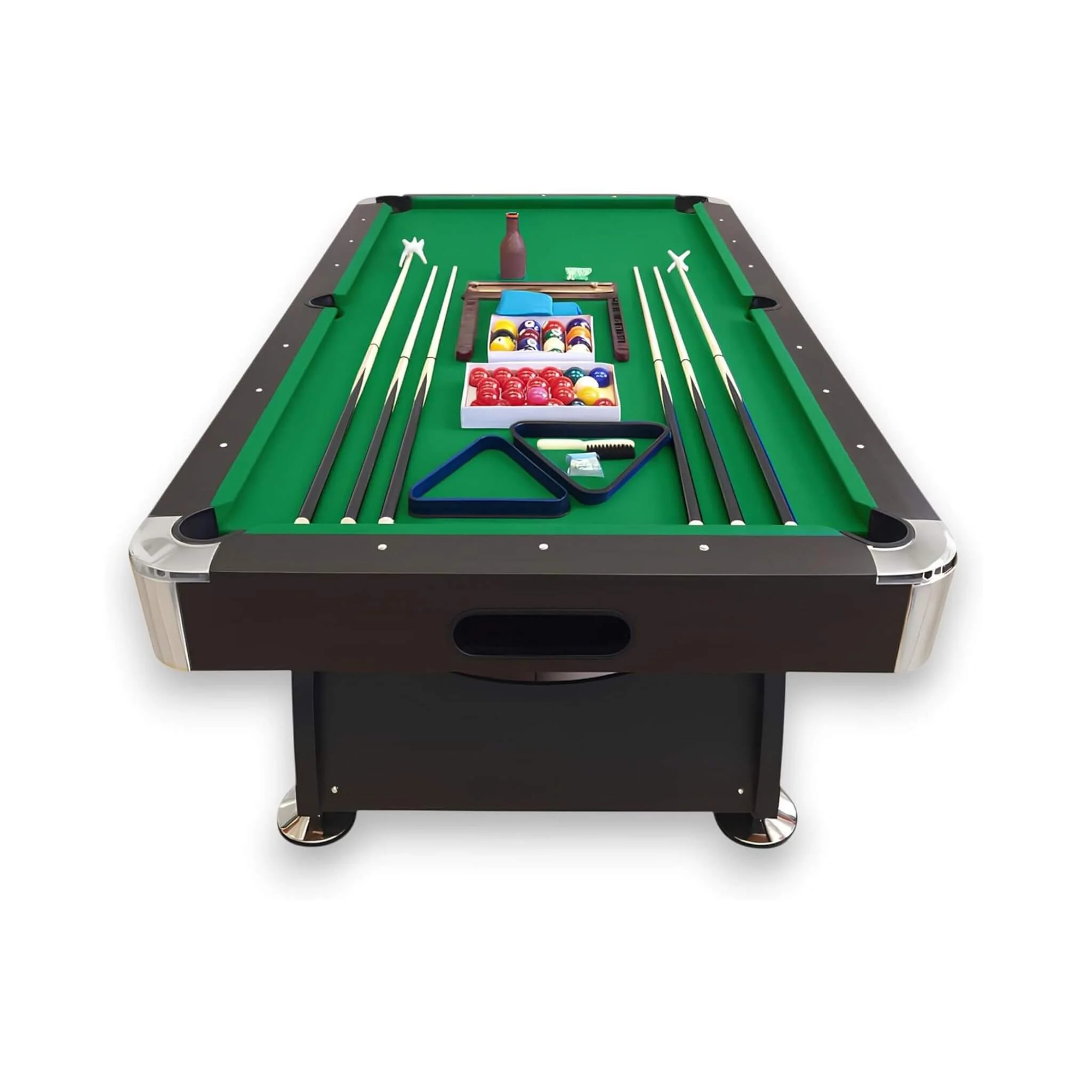 8FT Modern Green Felt Billiard Pool Table With Automatic Ball Return And Accessories Kit (SAK24870) - Image 3