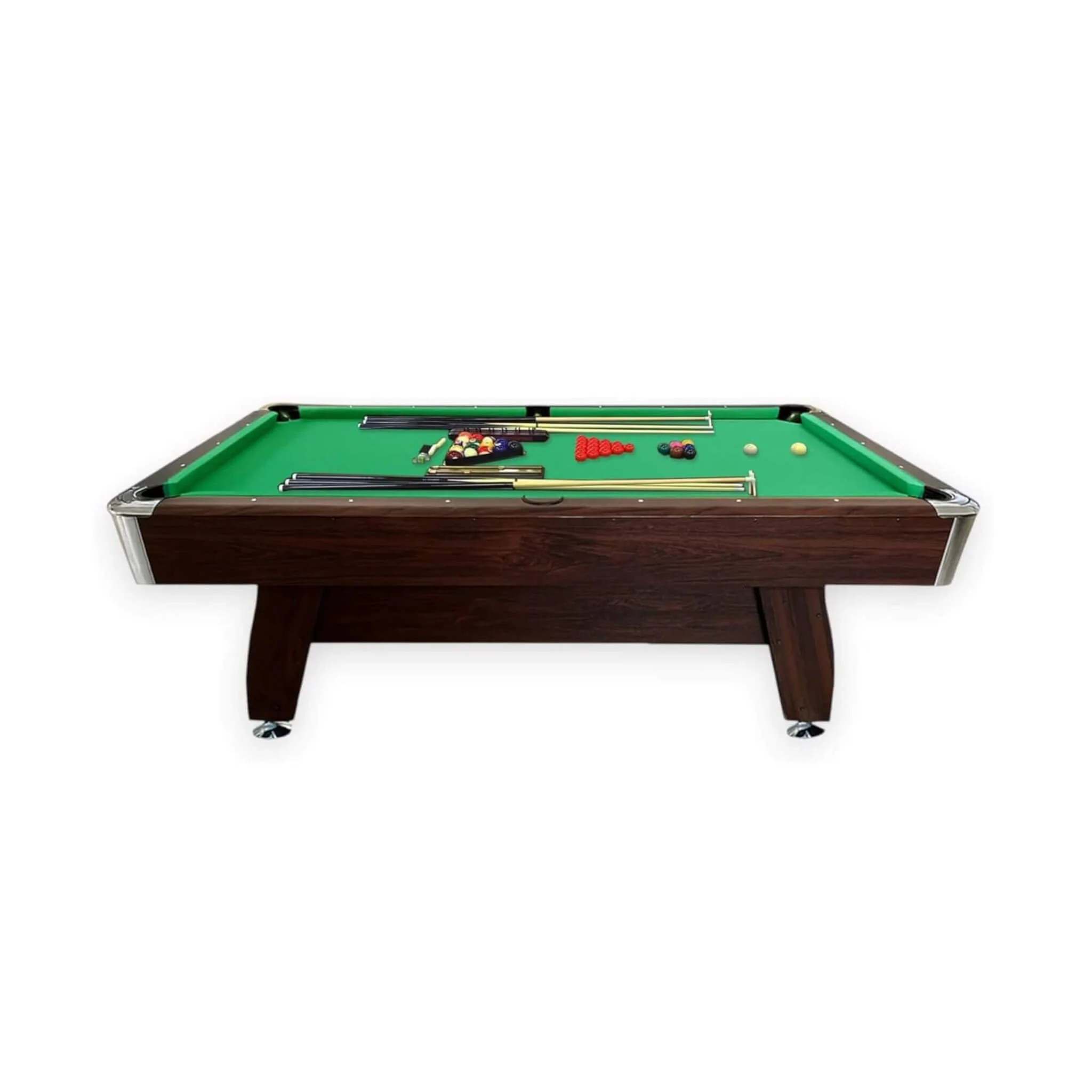 8FT Modern Green Felt Billiard Pool Table With Automatic Ball Return And Accessories Kit (SAK24870) - Image 4