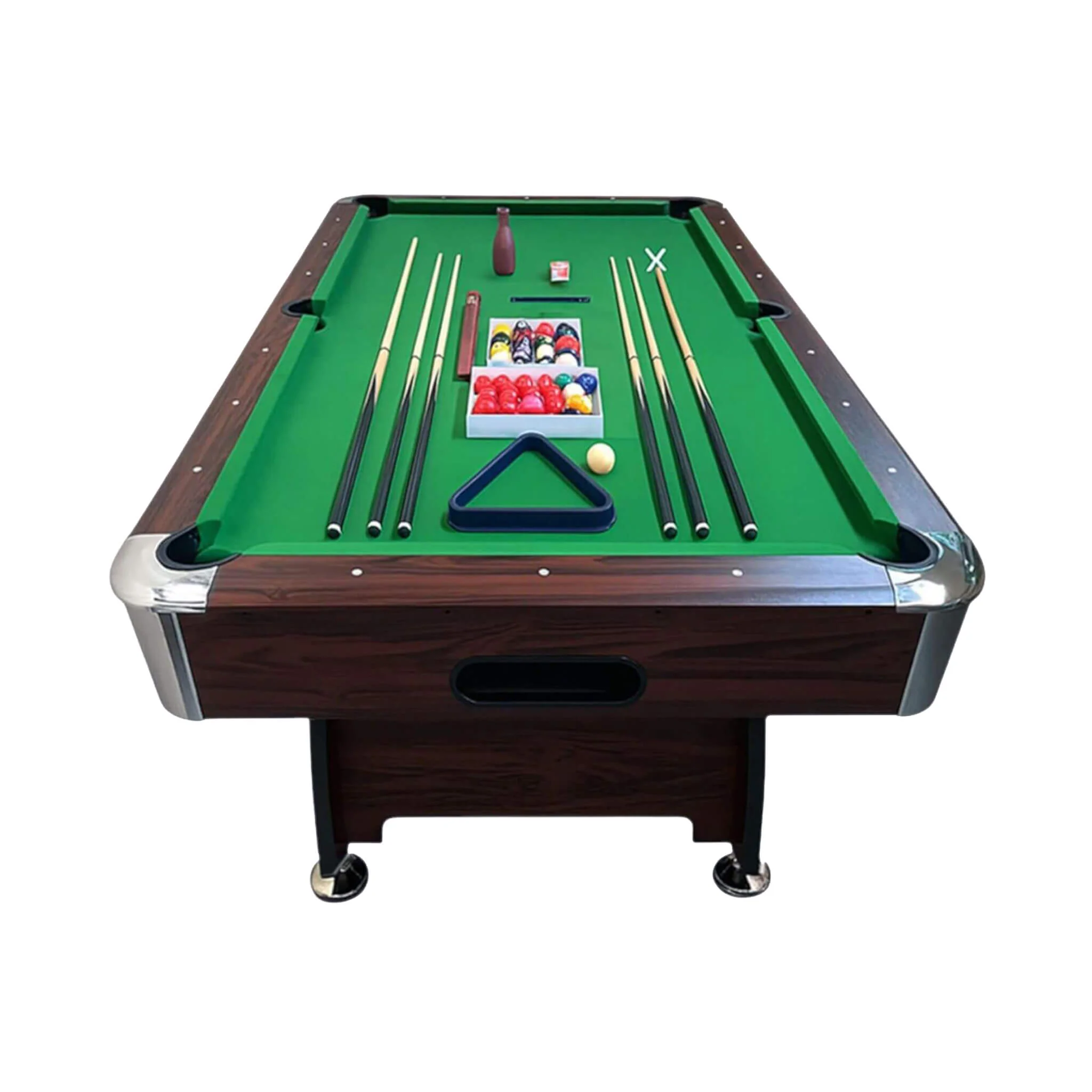 8FT Modern Green Felt Billiard Pool Table With Automatic Ball Return And Accessories Kit (SAK24870) - Image 7